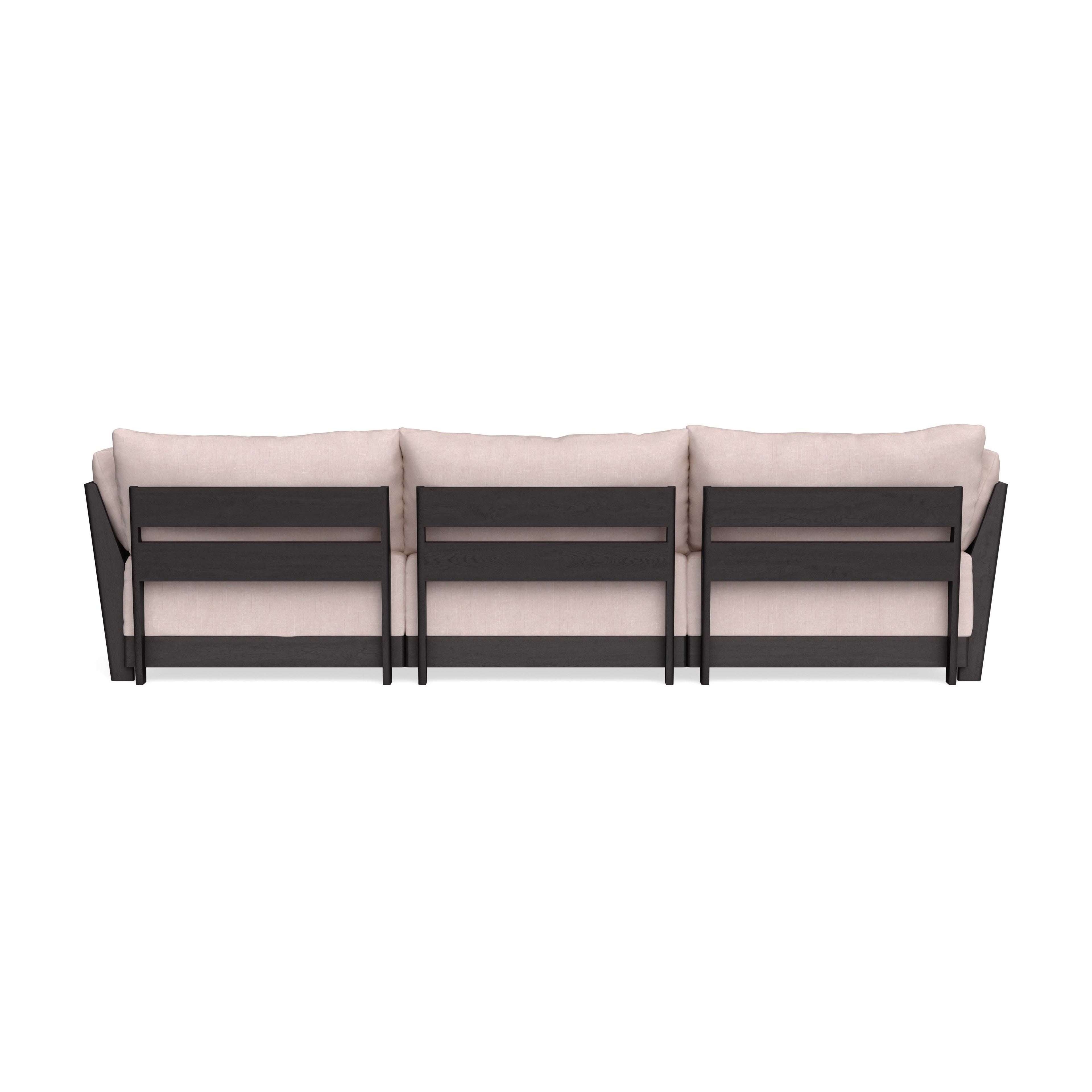 Modular Bondi Black 3-Seater Sofa in Blush | Memory Foam Blend