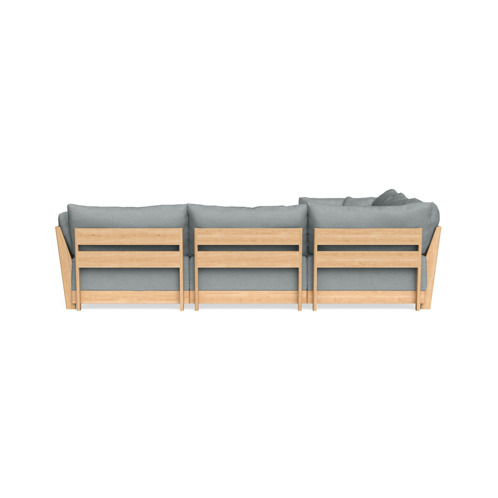 Modular Bondi Latte 5-Seater Corner Sectional in Light Steel | Memory Foam Blend