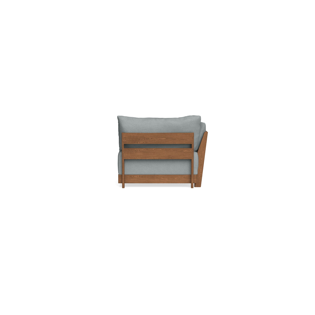 Modular Bondi Espresso End Chair in Light Steel | Memory Foam Blend