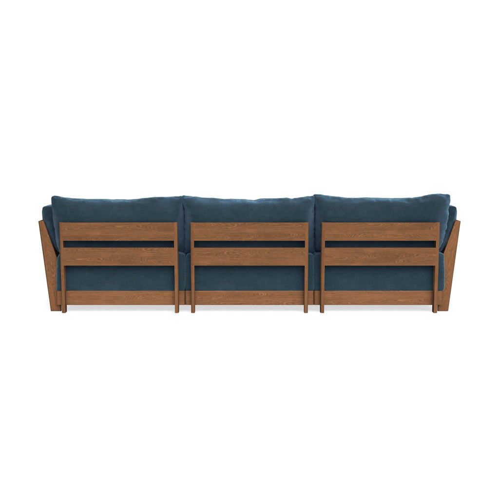 Modular Bondi Espresso 3-Seater Sofa in Oxford Blue | Memory Foam Blend