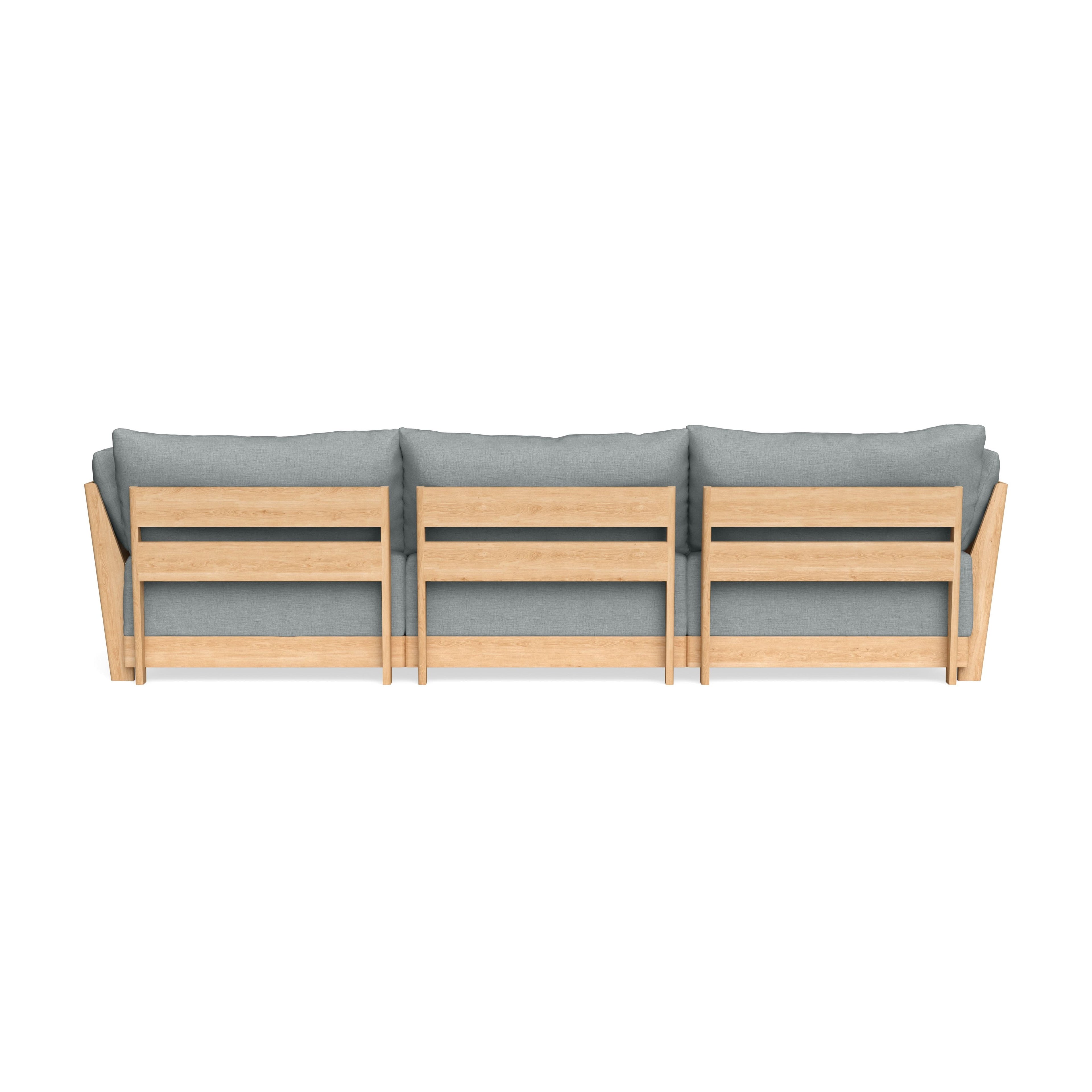 Modular Bondi Latte 3-Seater U-Sectional in Light Steel | Classic Blend