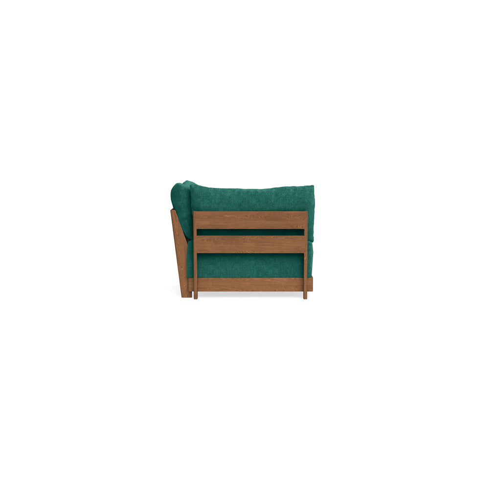 Modular Bondi Espresso Corner Chair in Jade Green | Memory Foam Blend