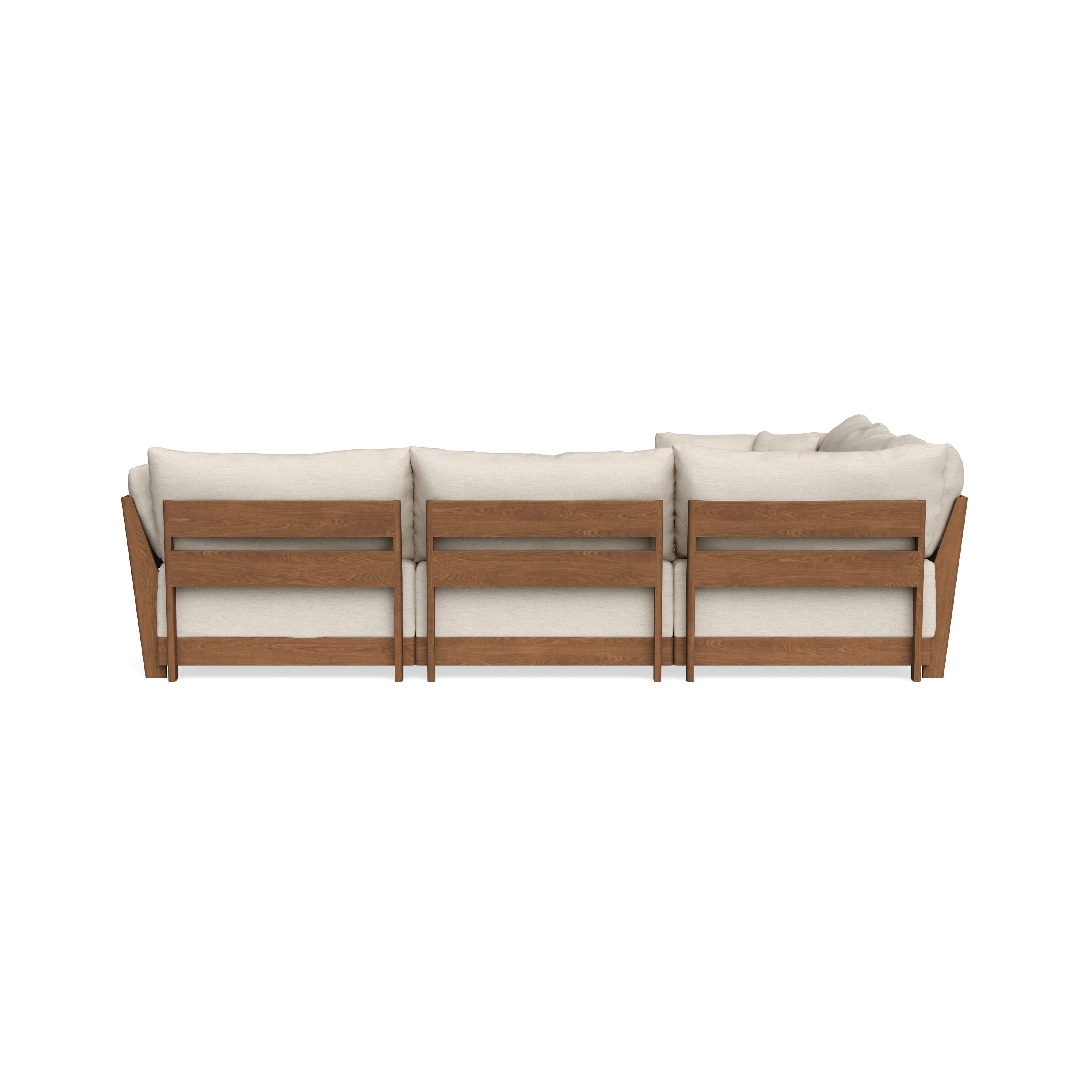 Modular Bondi Espresso 5-Seater Corner Sectional + Ottoman in Seashell | Classic Blend