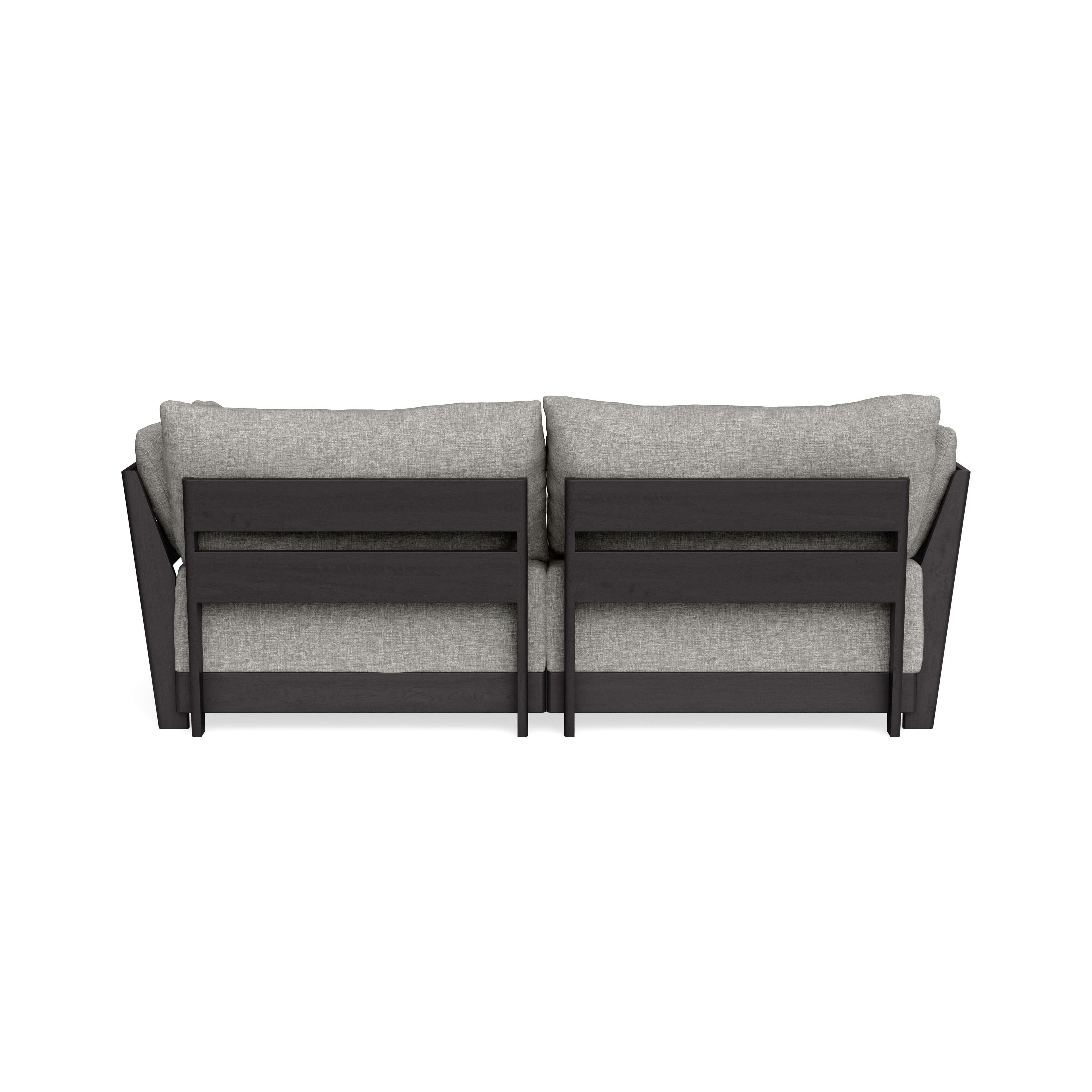 Modular Bondi Black 2-Seater Sofa in Fog | Classic Blend