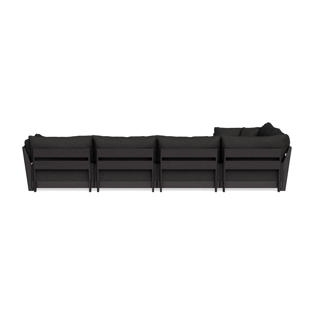 Modular Bondi Black 5-Seater L-Sectional in Peppercorn | Memory Foam Blend