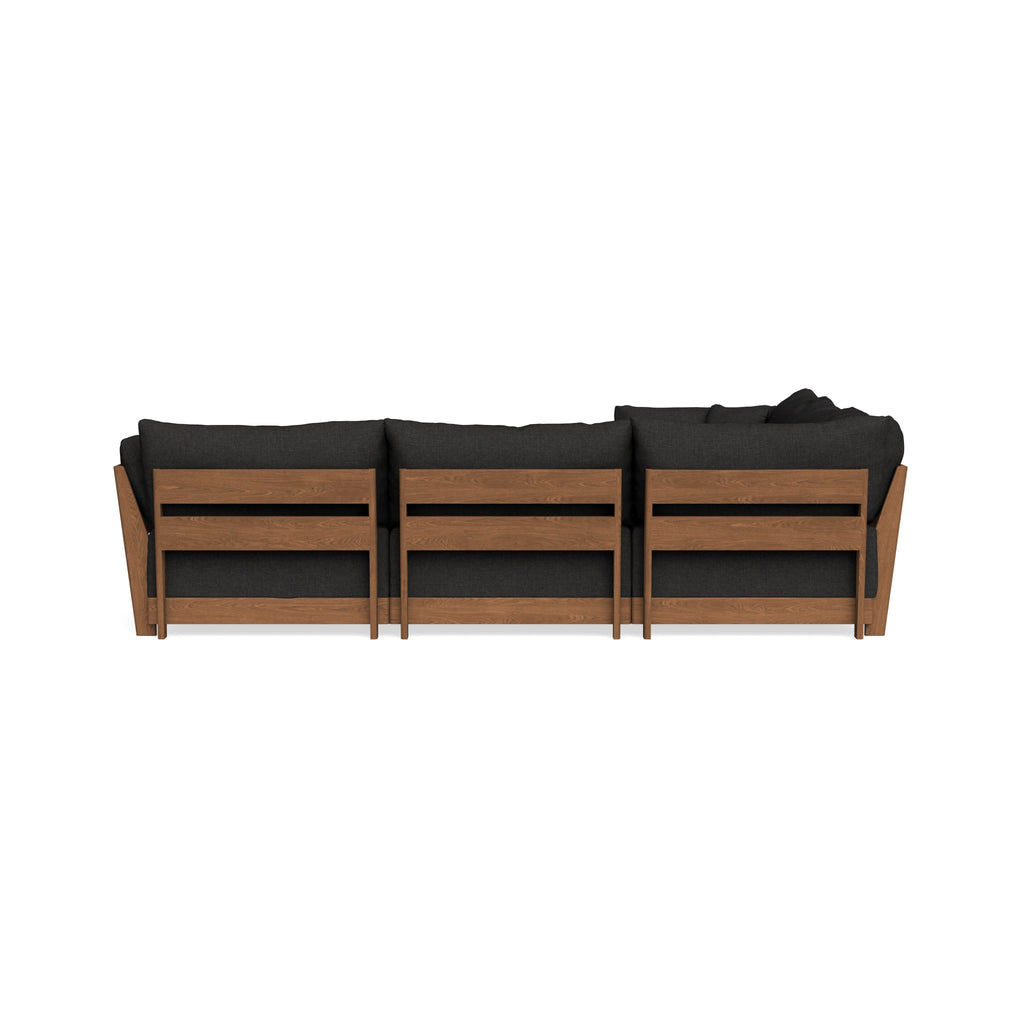 Modular Bondi Espresso 5-Seater Corner Sectional + Ottoman in Peppercorn | Memory Foam Blend