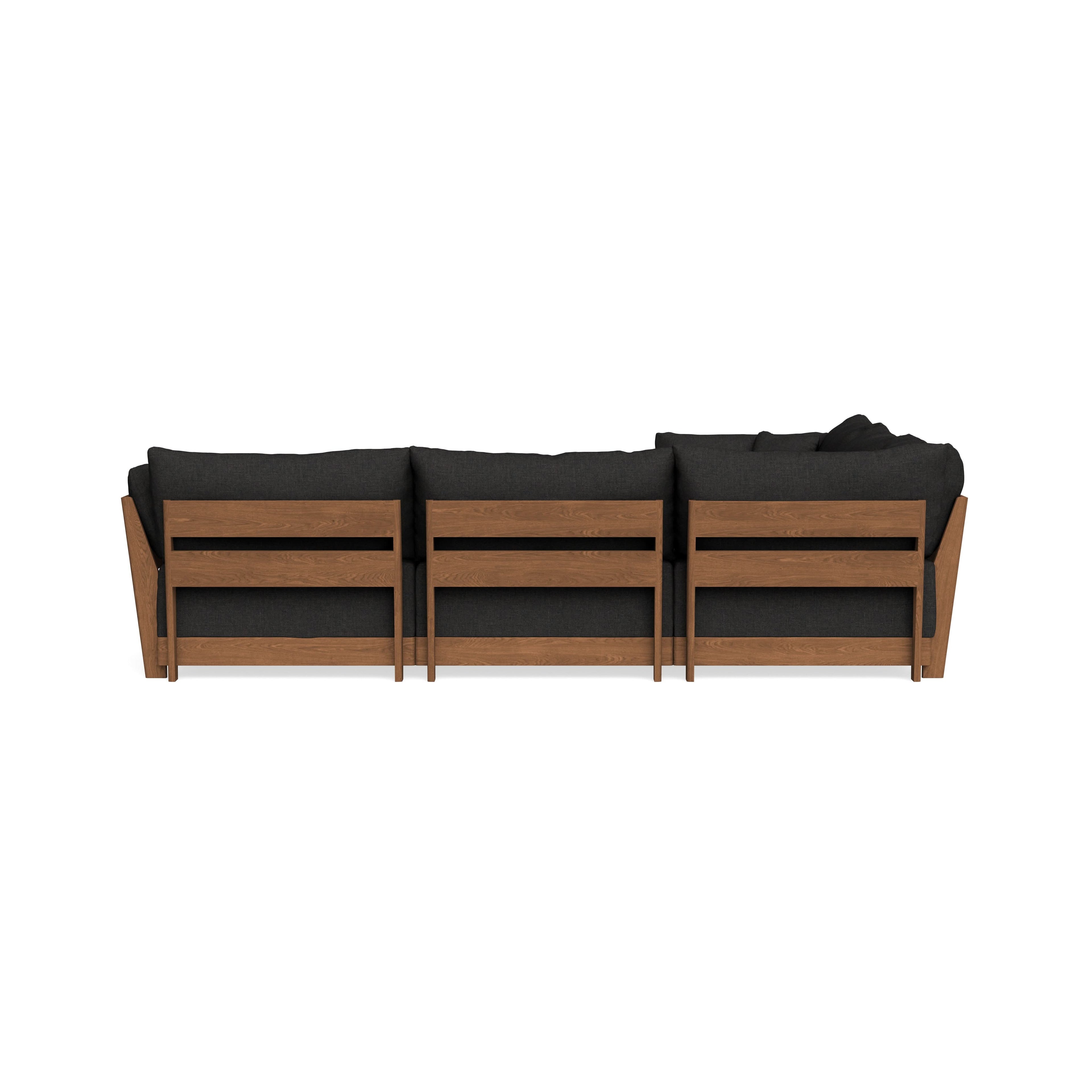 Modular Bondi Espresso 5-Seater Corner Sectional + Ottoman in Peppercorn | Memory Foam Blend