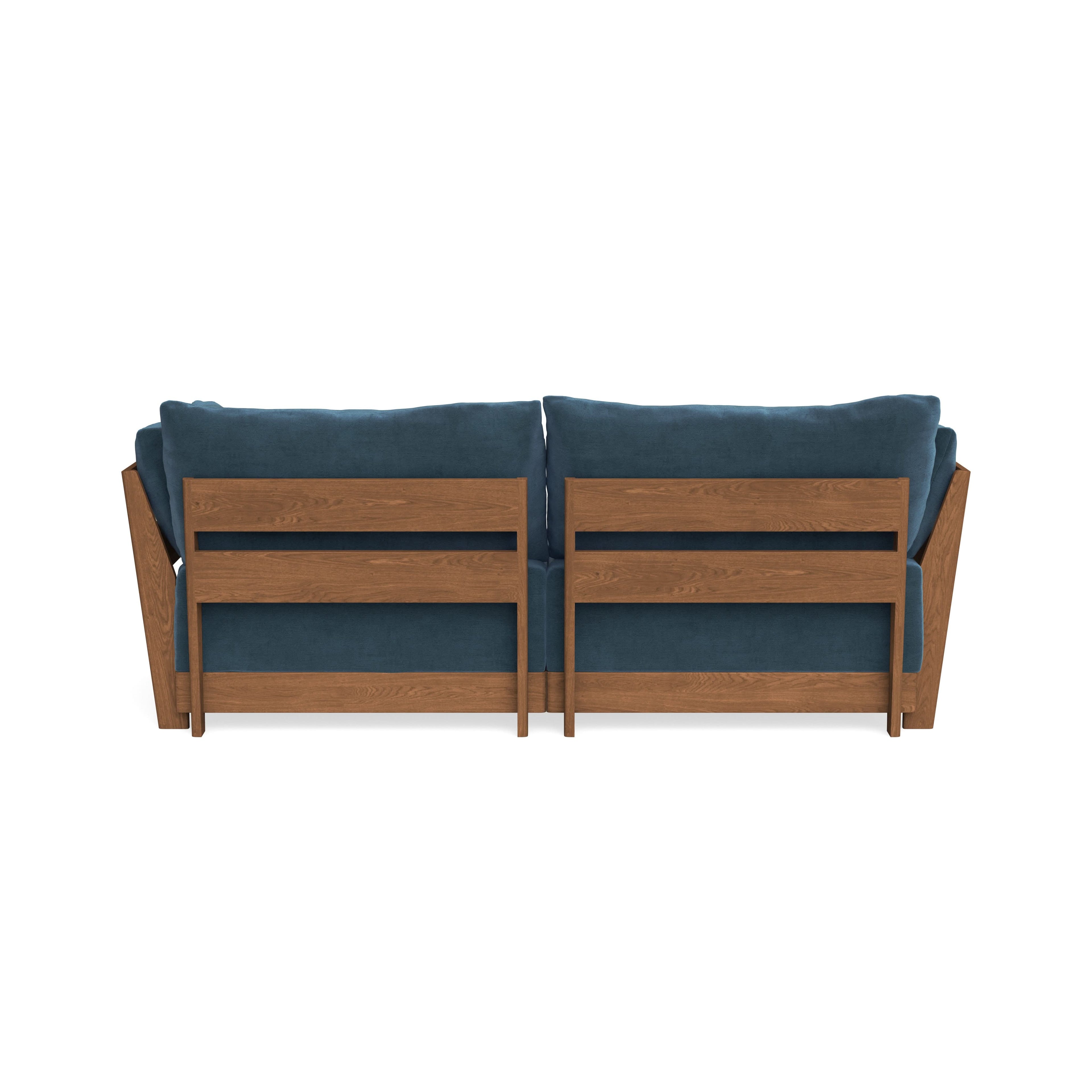 Modular Bondi Espresso 2-Seater Sofa in Oxford Blue | Memory Foam Blend