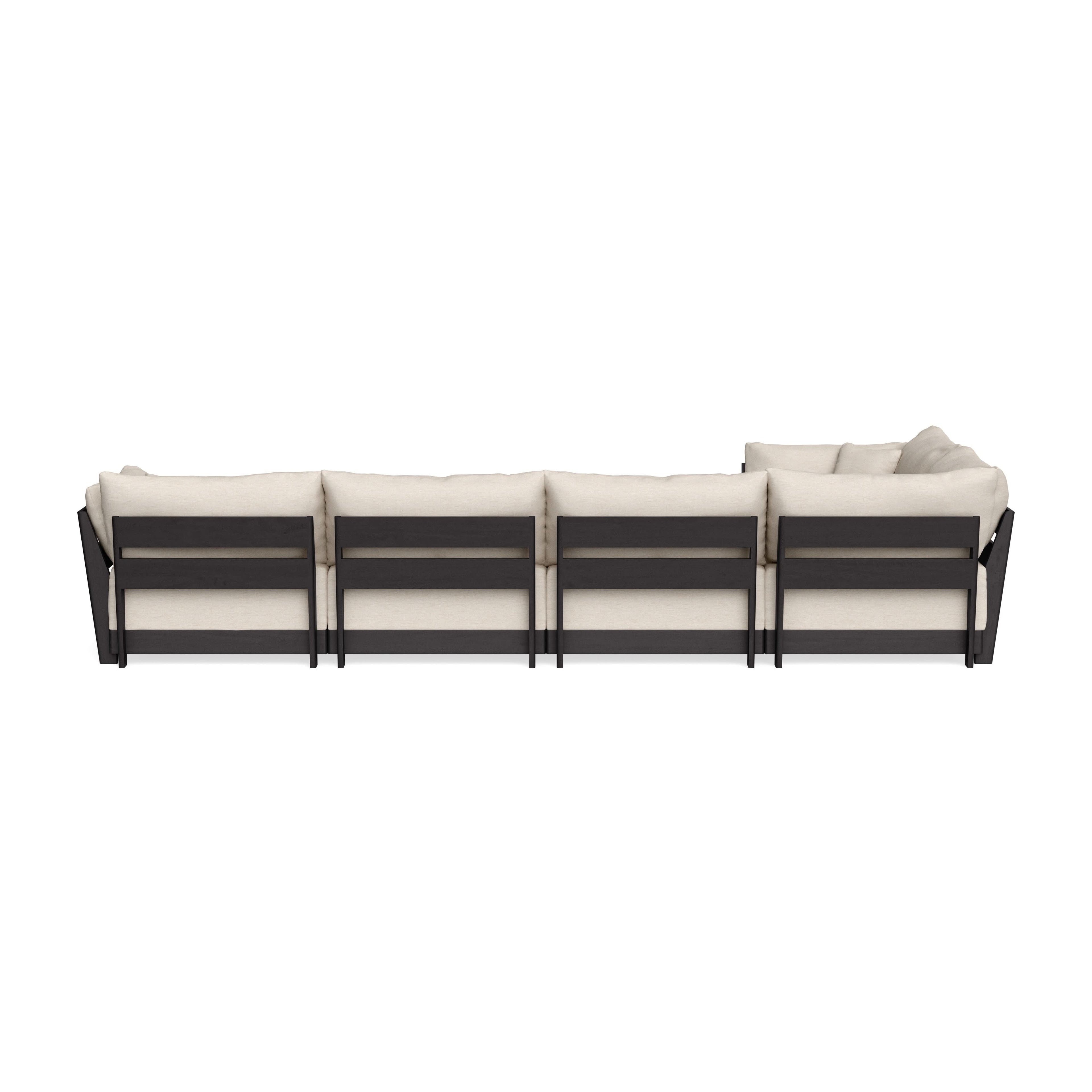 Modular Bondi Black 5-Seater L-Sectional in Seashell | Classic Blend