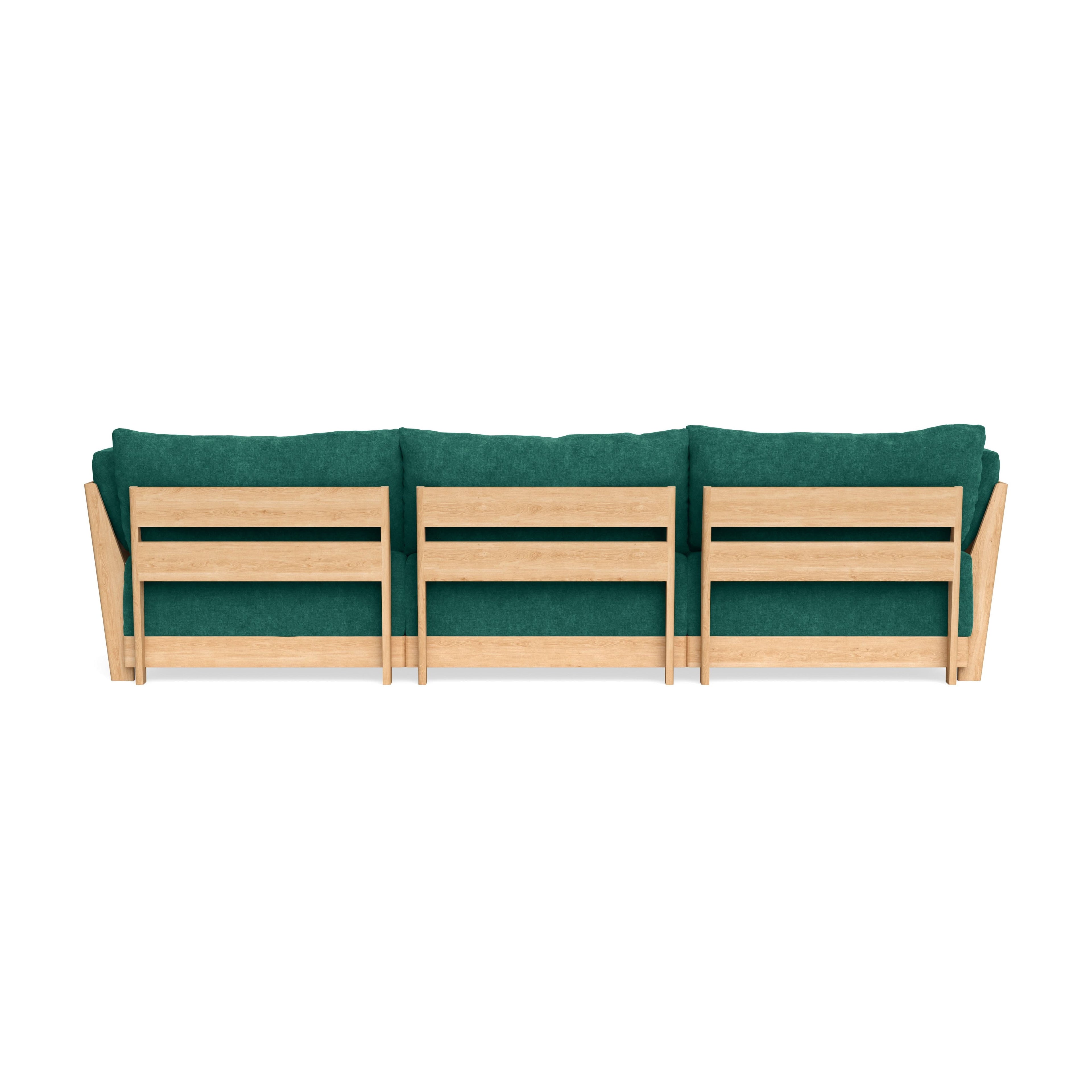 Modular Bondi Latte 3-Seater Sectional in Jade Green | Memory Foam Blend