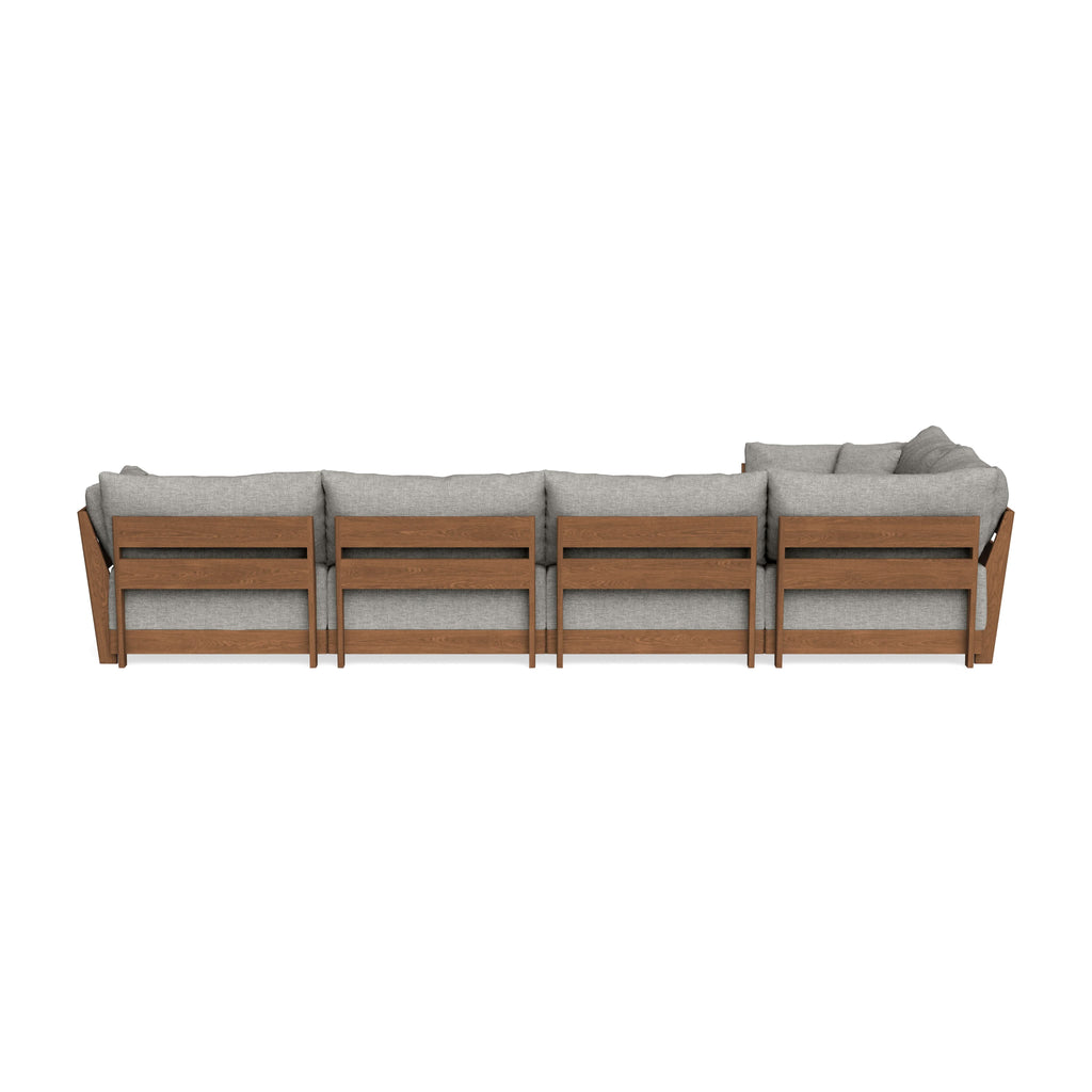Modular Bondi Espresso 5-Seater L-Sectional in Fog | Memory Foam Blend