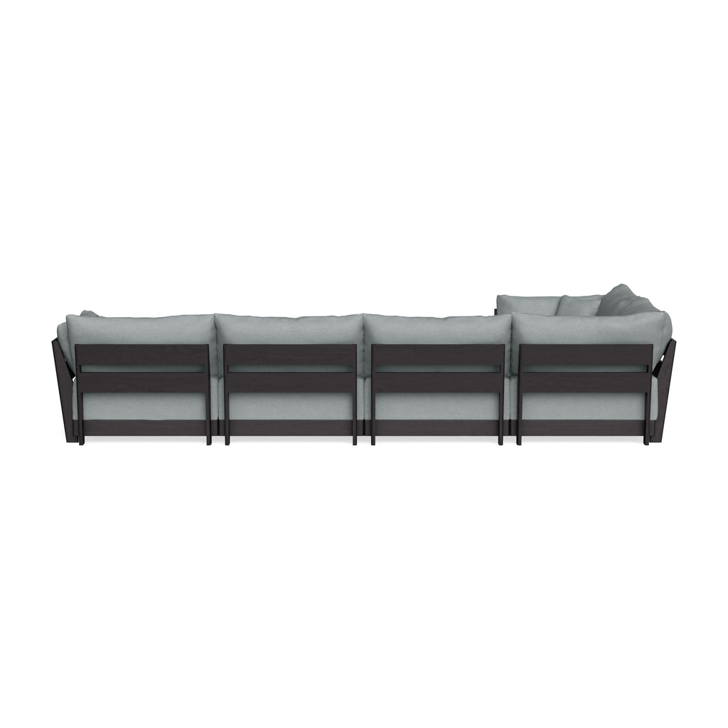 Modular Bondi Black 5-Seater L-Sectional in Light Steel | Memory Foam Blend