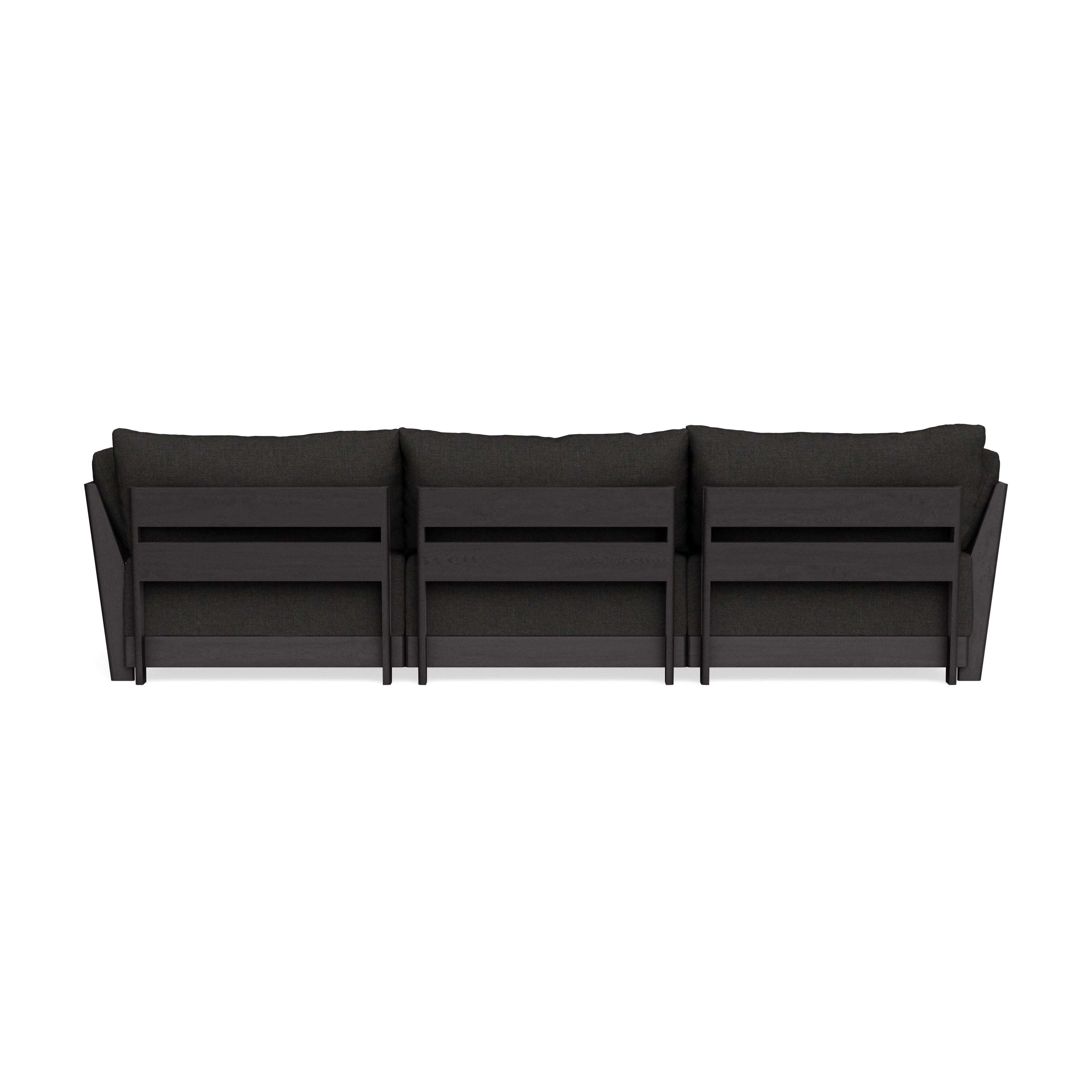 Modular Bondi Black 3-Seater Daybed Sofa Sectional in Peppercorn | Classic Blend