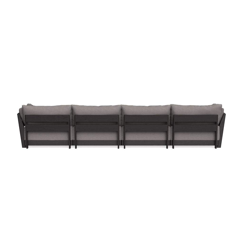Modular Bondi Black 4-Seater Sectional in Cement | Memory Foam Blend