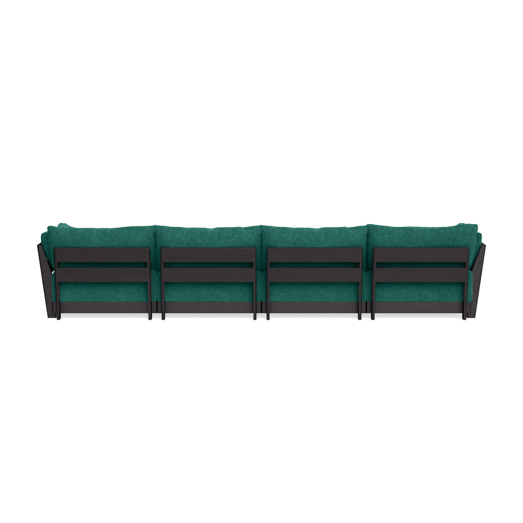 Modular Bondi Black 4-Seater Sofa in Jade Green | Memory Foam Blend