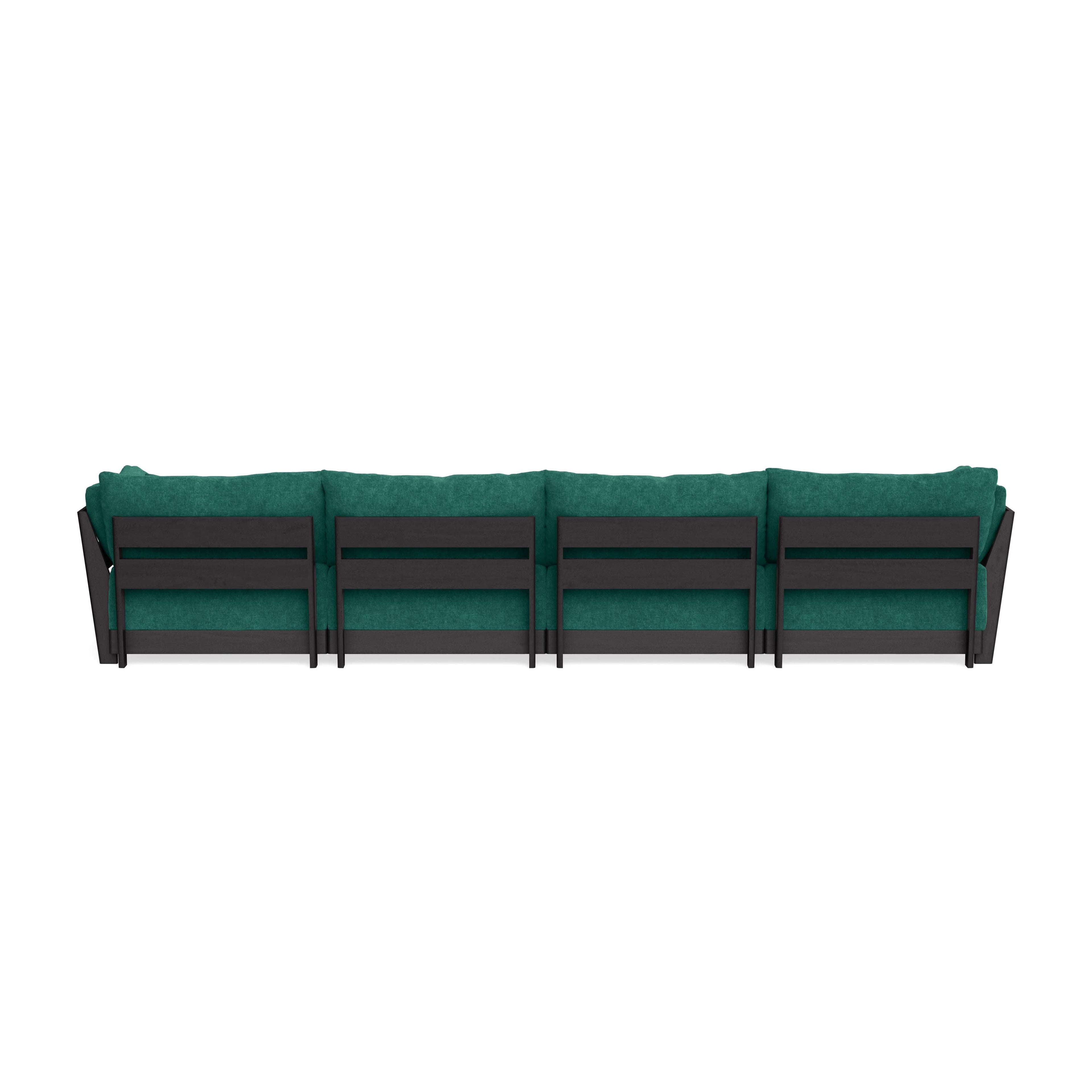 Modular Bondi Black 4-Seater Sofa in Jade Green | Memory Foam Blend