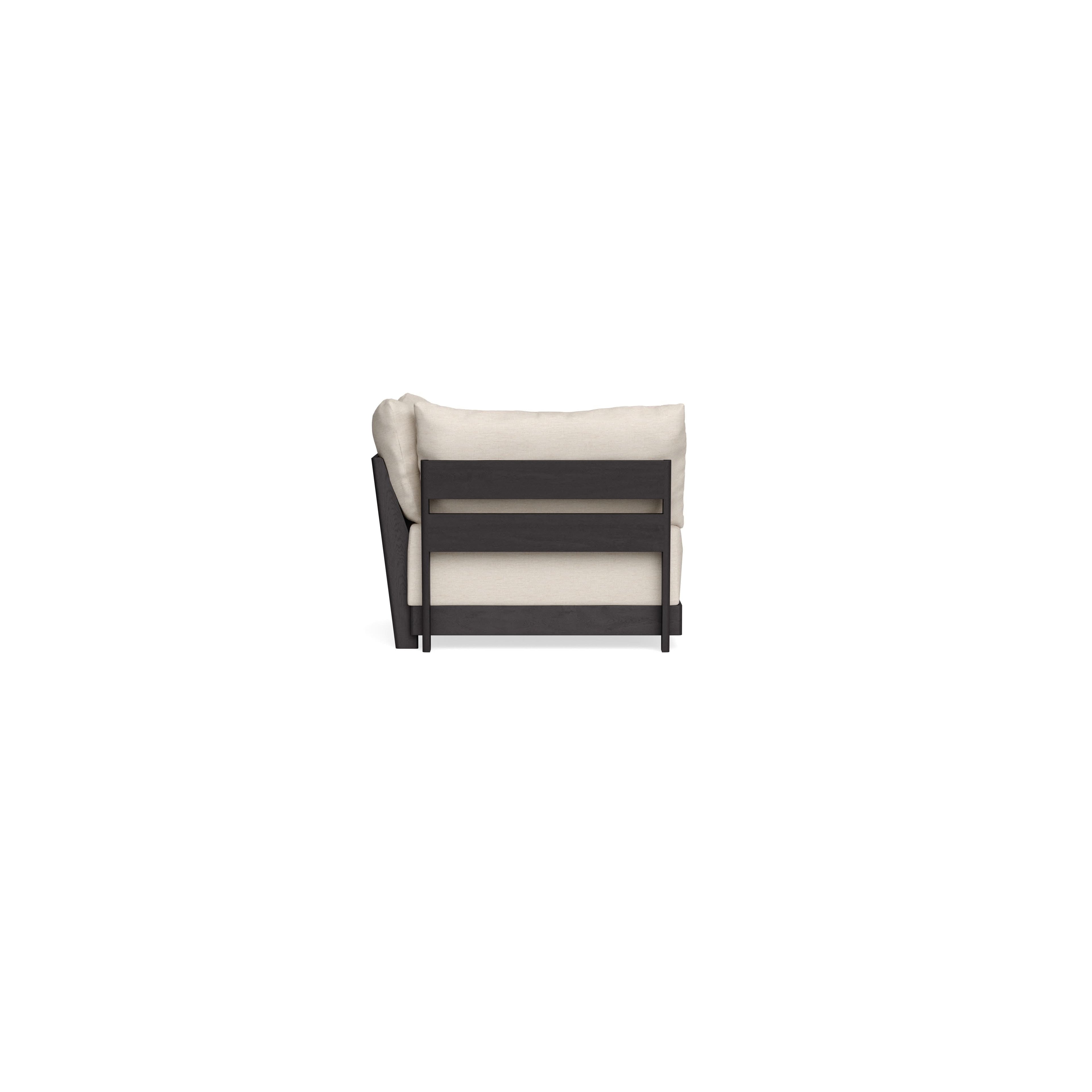 Modular Bondi Black Corner Chair in Seashell | Memory Foam Blend