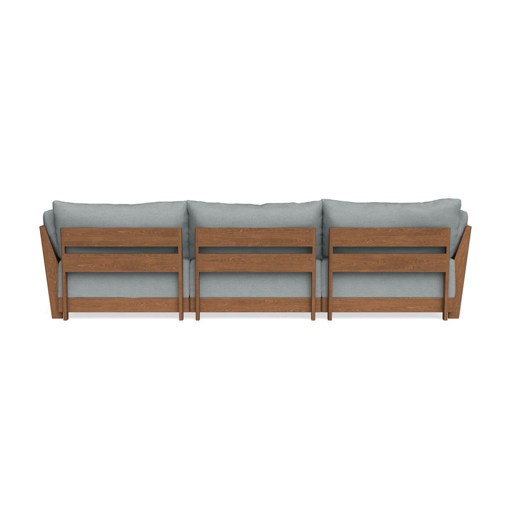 Modular Bondi Espresso 3-Seater Sectional in Light Steel | Memory Foam Blend