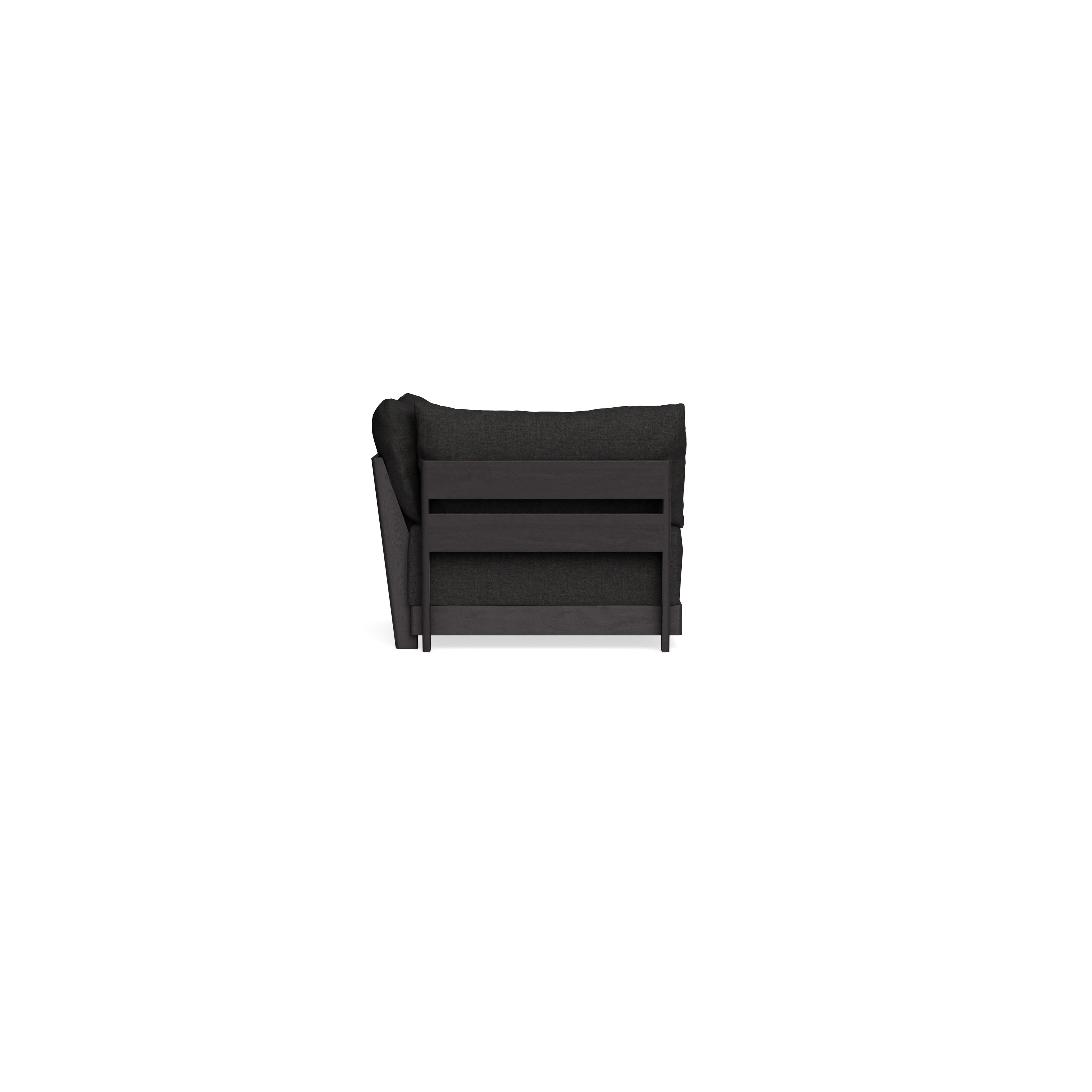 Modular Bondi Black Corner Chair in Peppercorn | Memory Foam Blend