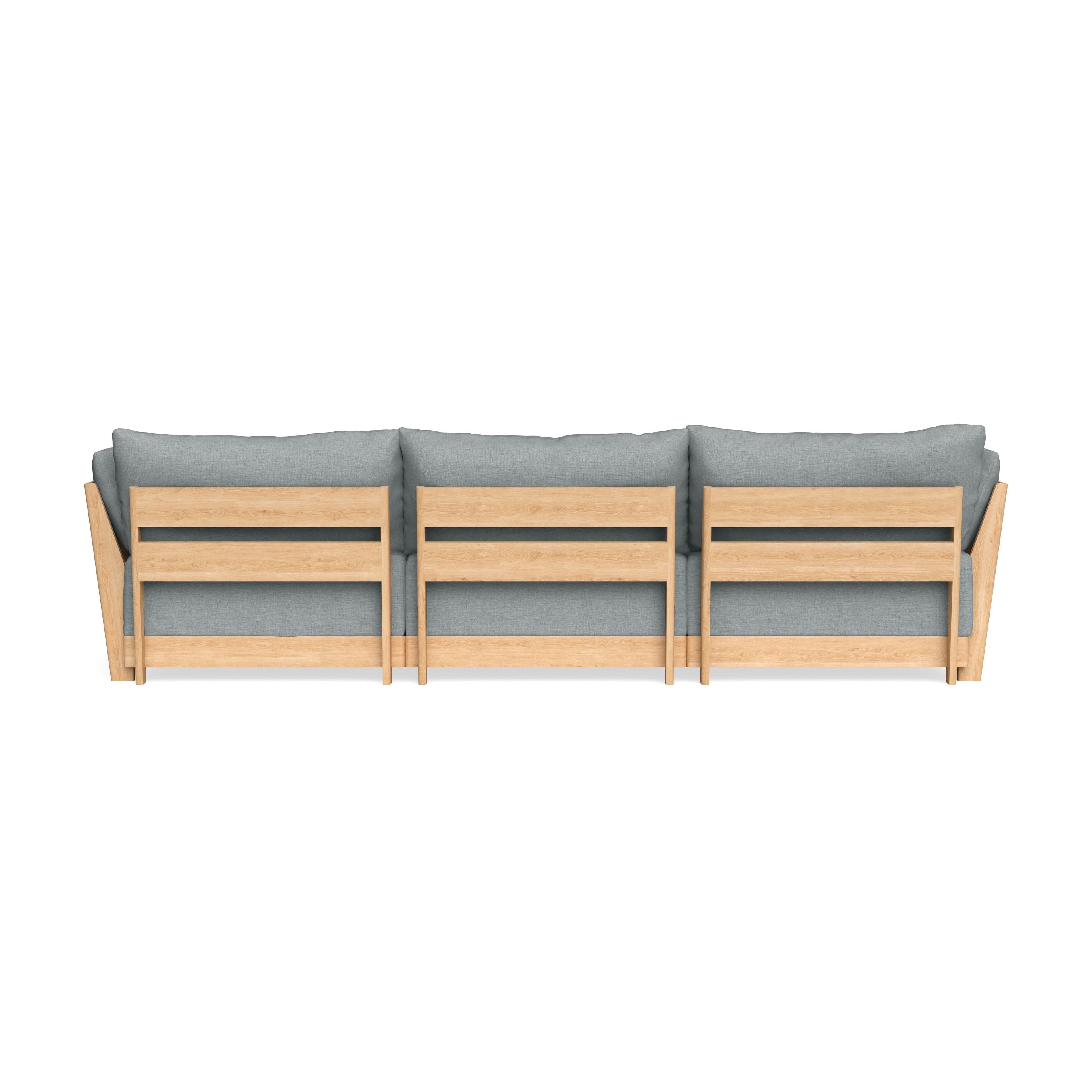 Modular Bondi Latte 3-Seater Sofa in Light Steel | Memory Foam Blend