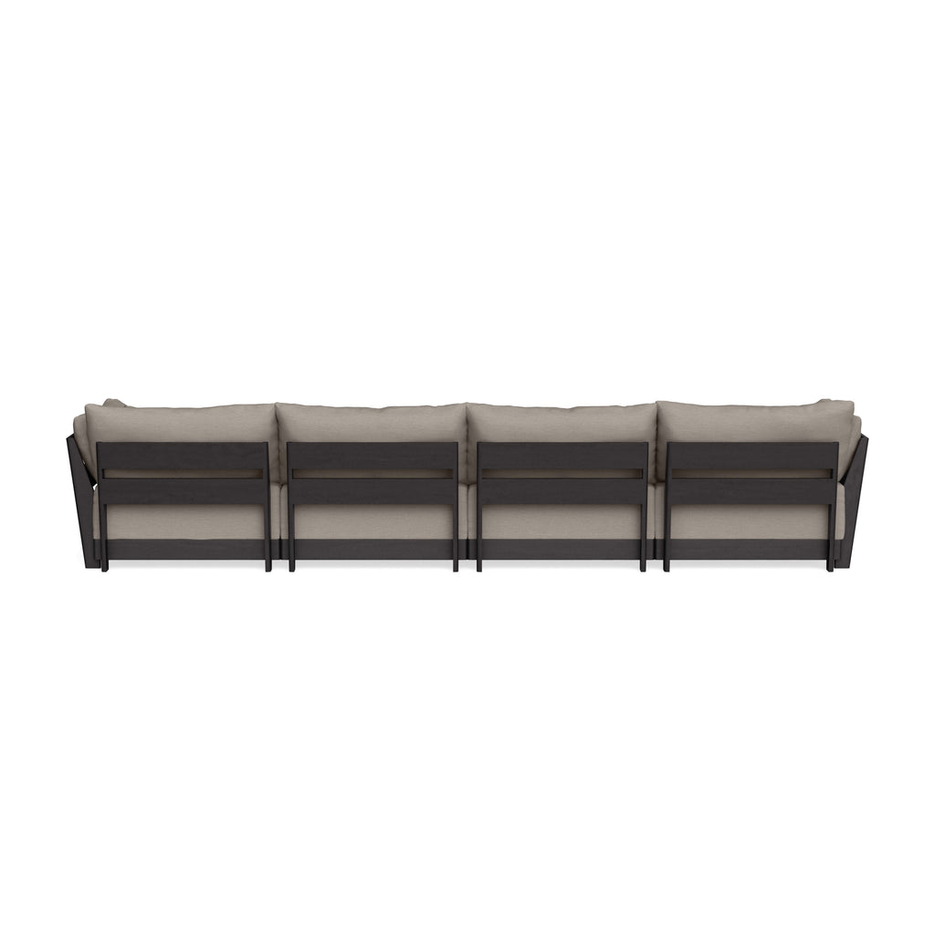 Modular Bondi Black 4-Seater U-Sectional in Cinder Gray | Classic Blend