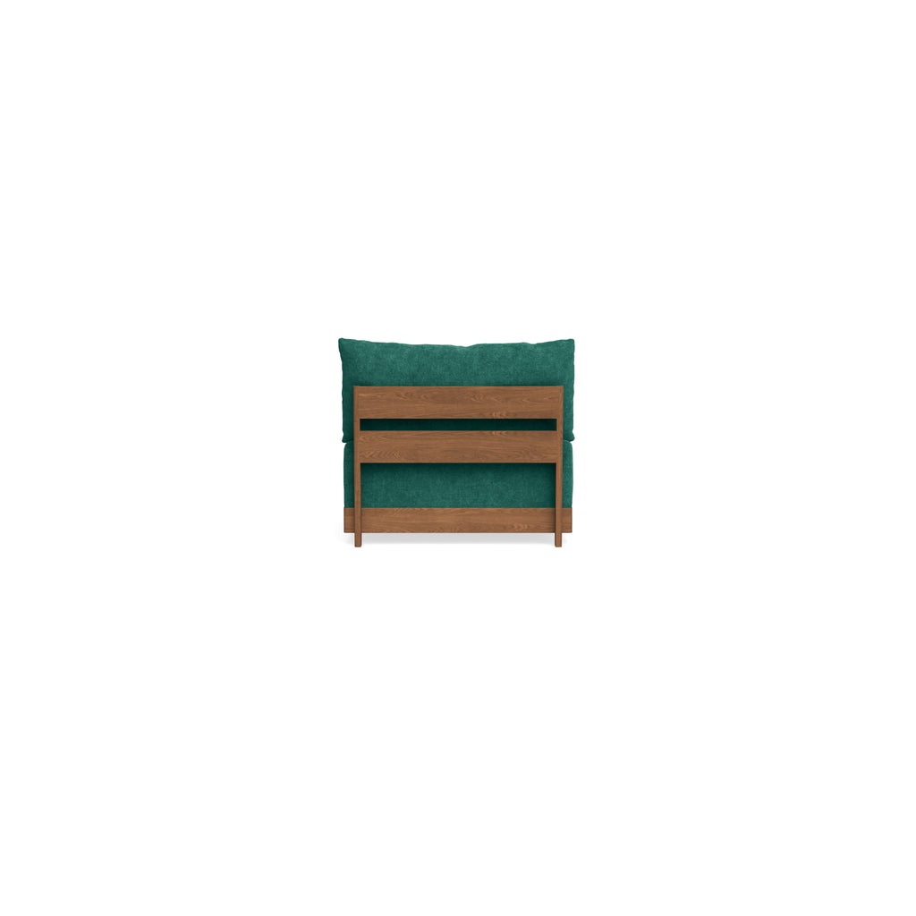 Modular Bondi Espresso Armless Chair in Jade Green | Memory Foam Blend