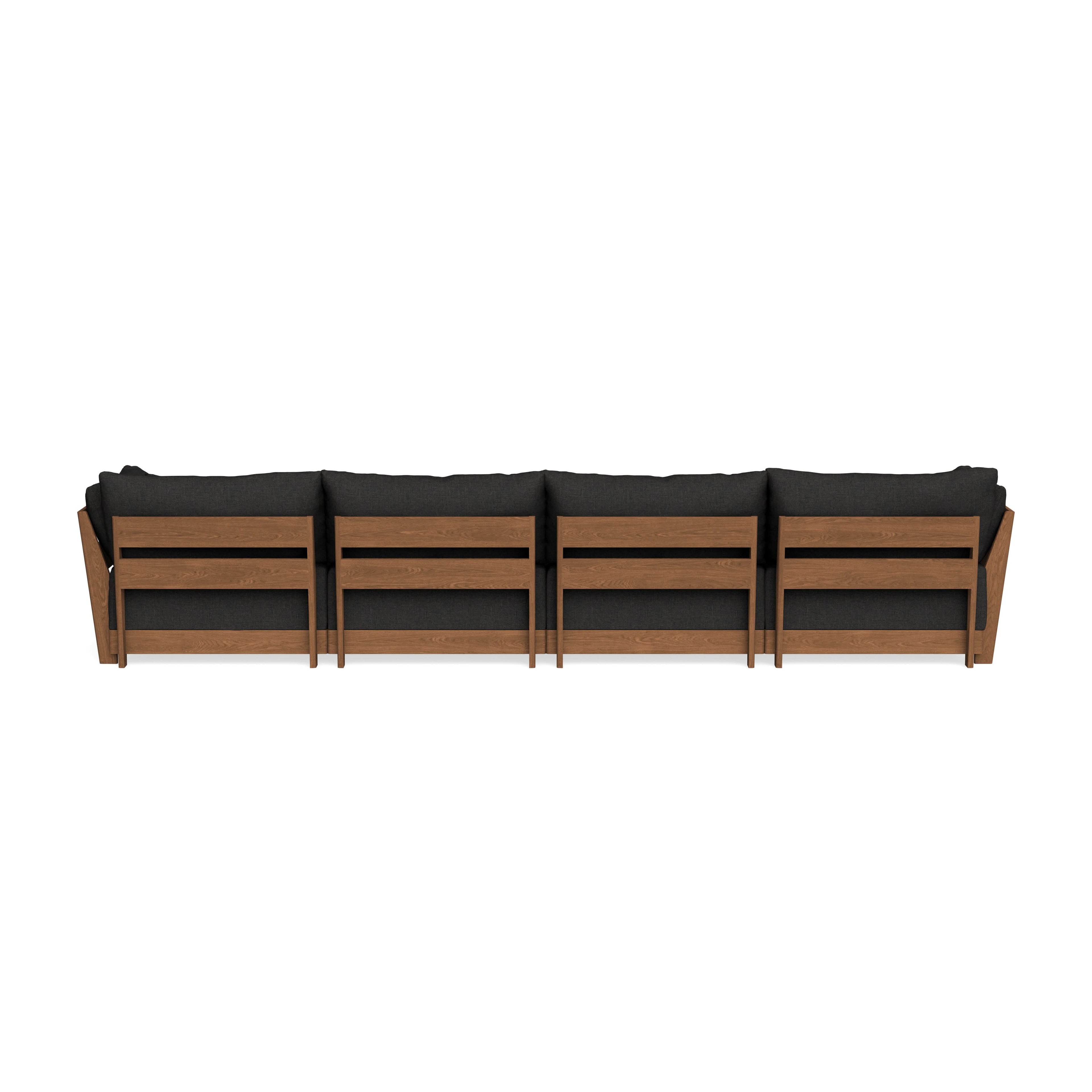 Modular Bondi Espresso 4-Seater Sofa in Peppercorn | Memory Foam Blend