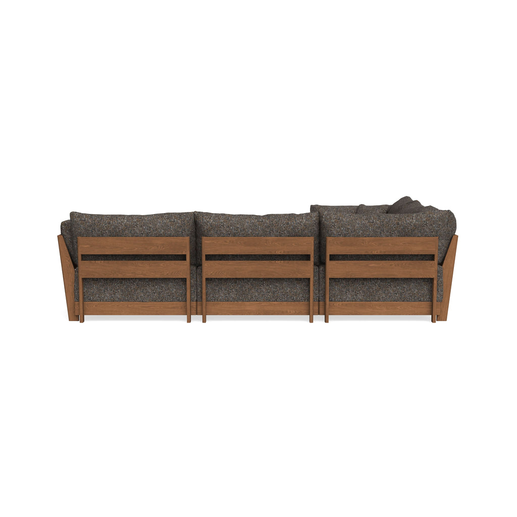 Modular Bondi Espresso 5-Seater Corner Sectional + Ottoman in Eclipse | Memory Foam Blend