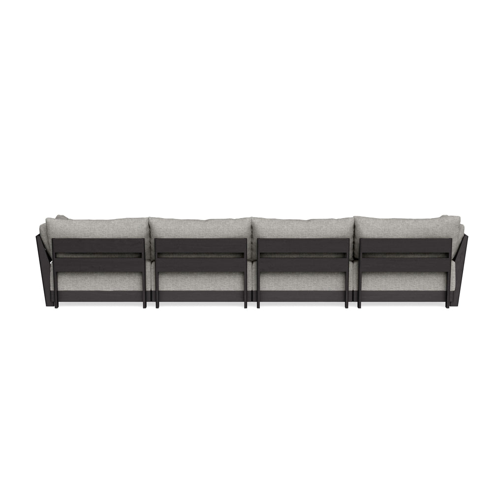 Modular Bondi Black 4-Seater Sectional in Fog | Classic Blend