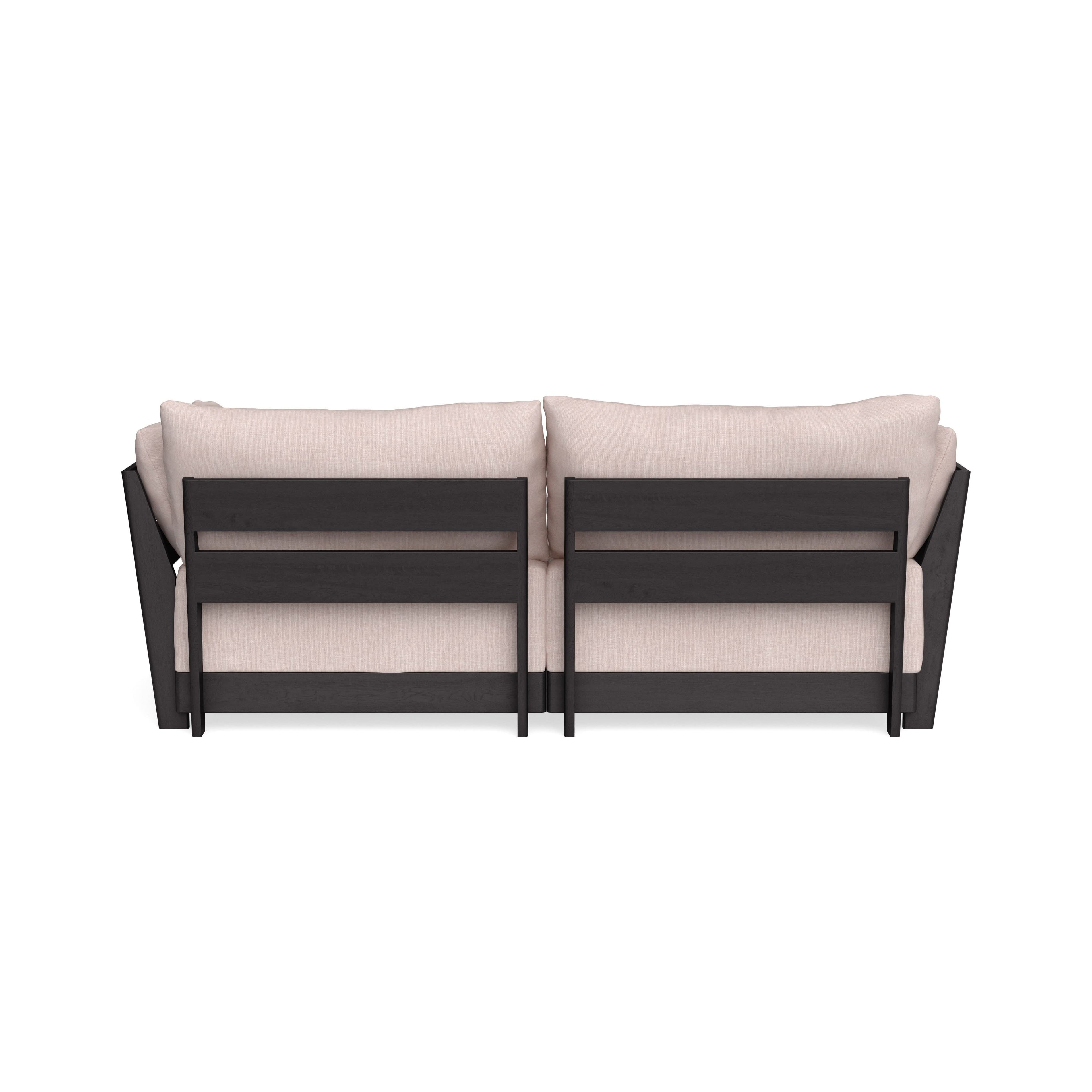 Modular Bondi Black 2-Seater Sofa in Blush | Classic Blend