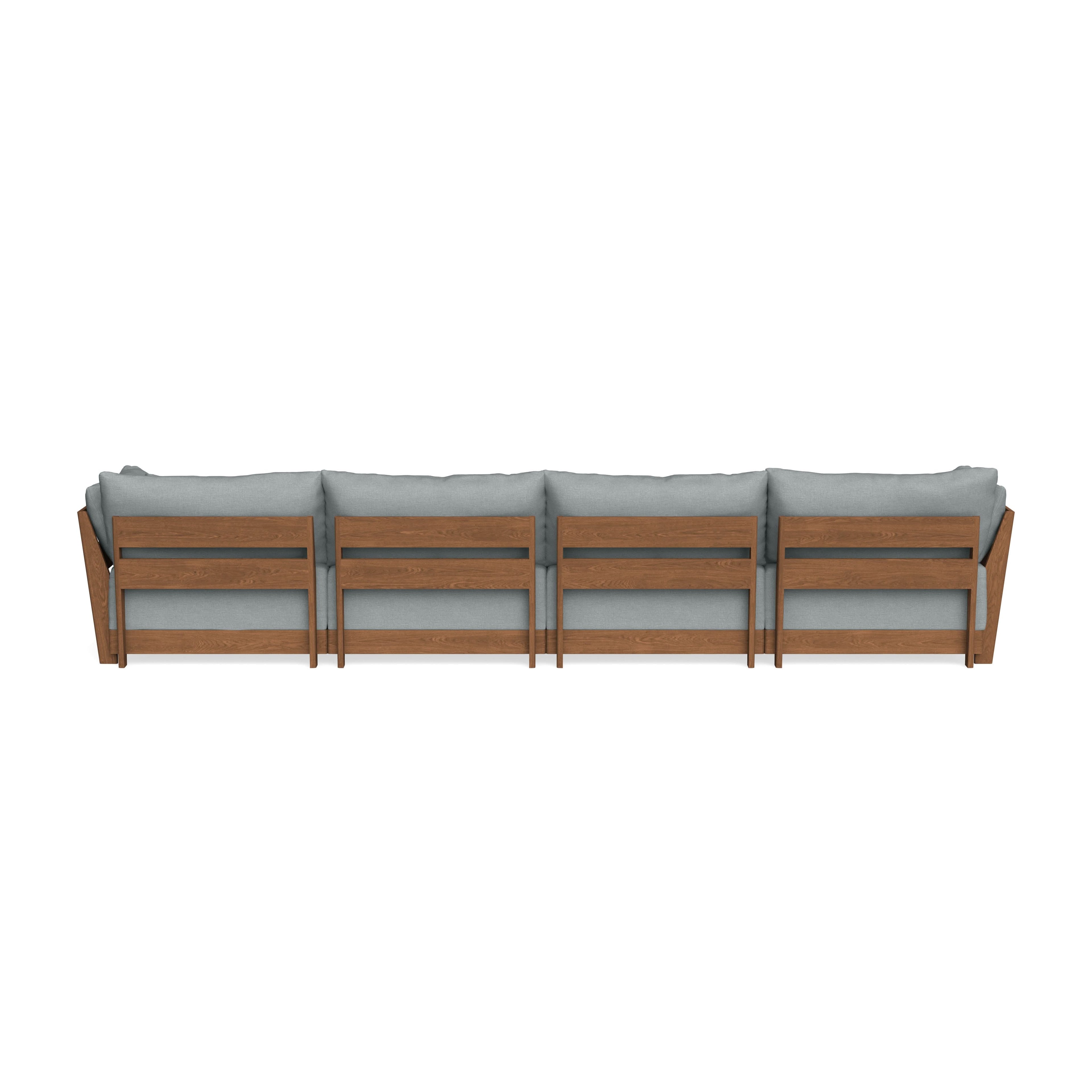 Modular Bondi Espresso 4-Seater U-Sectional in Light Steel | Classic Blend