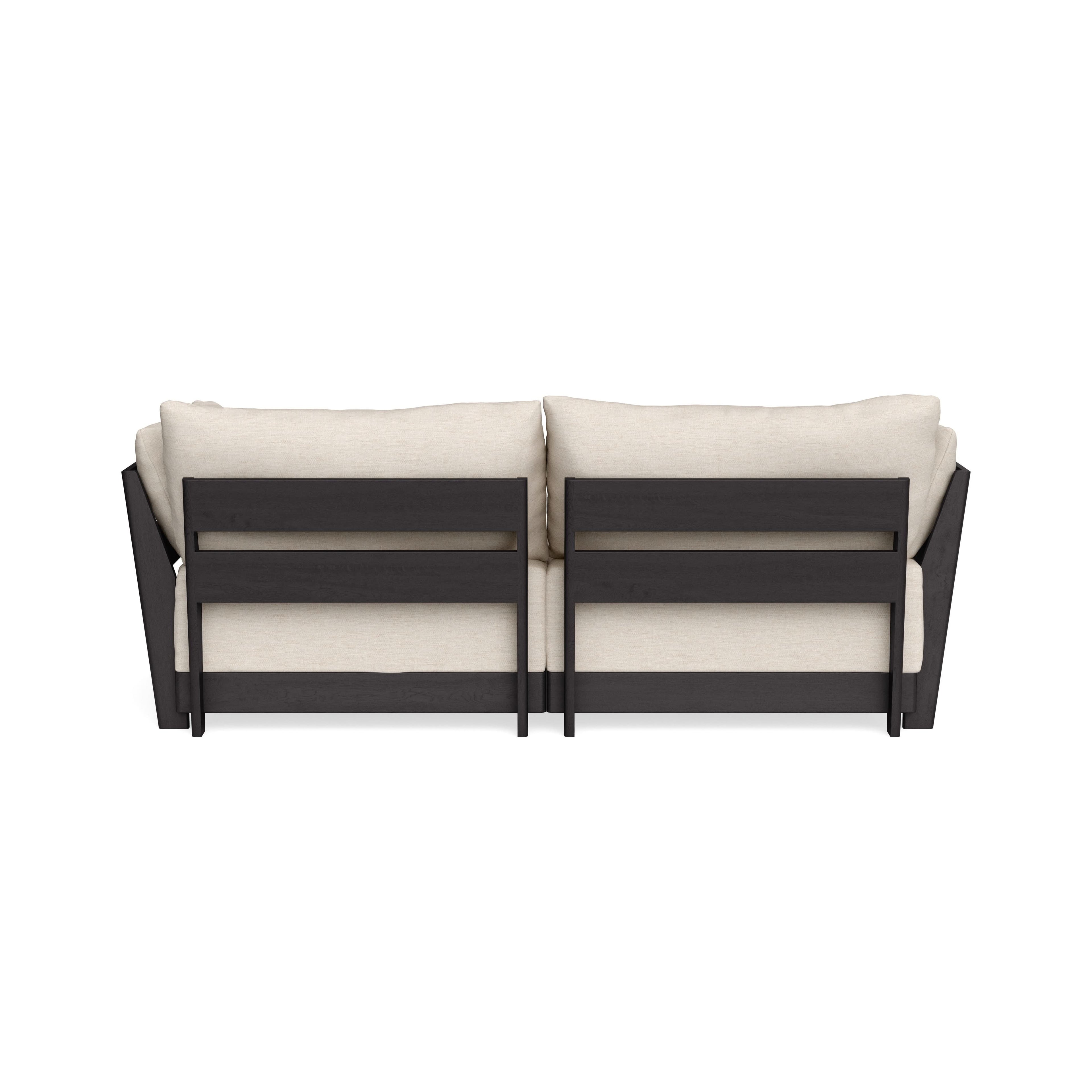 Modular Bondi Black 2-Seater Sofa in Seashell | Memory Foam Blend