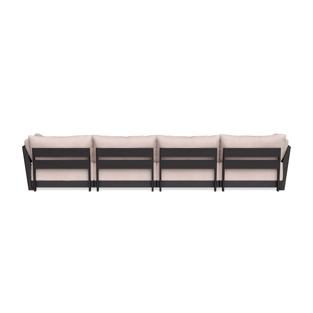 Modular Bondi Black 4-Seater Sectional in Blush | Memory Foam Blend