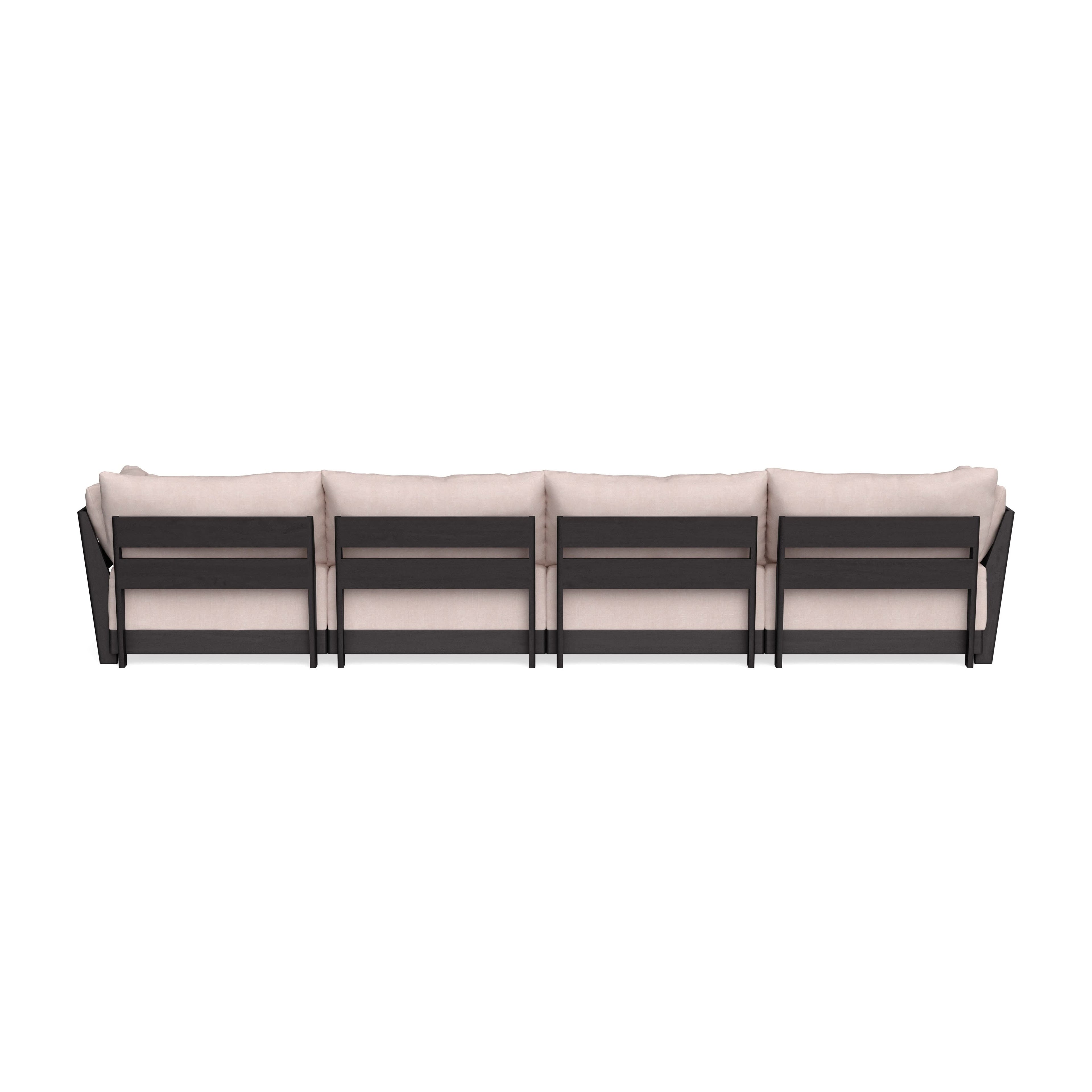Modular Bondi Black 4-Seater Sectional in Blush | Memory Foam Blend