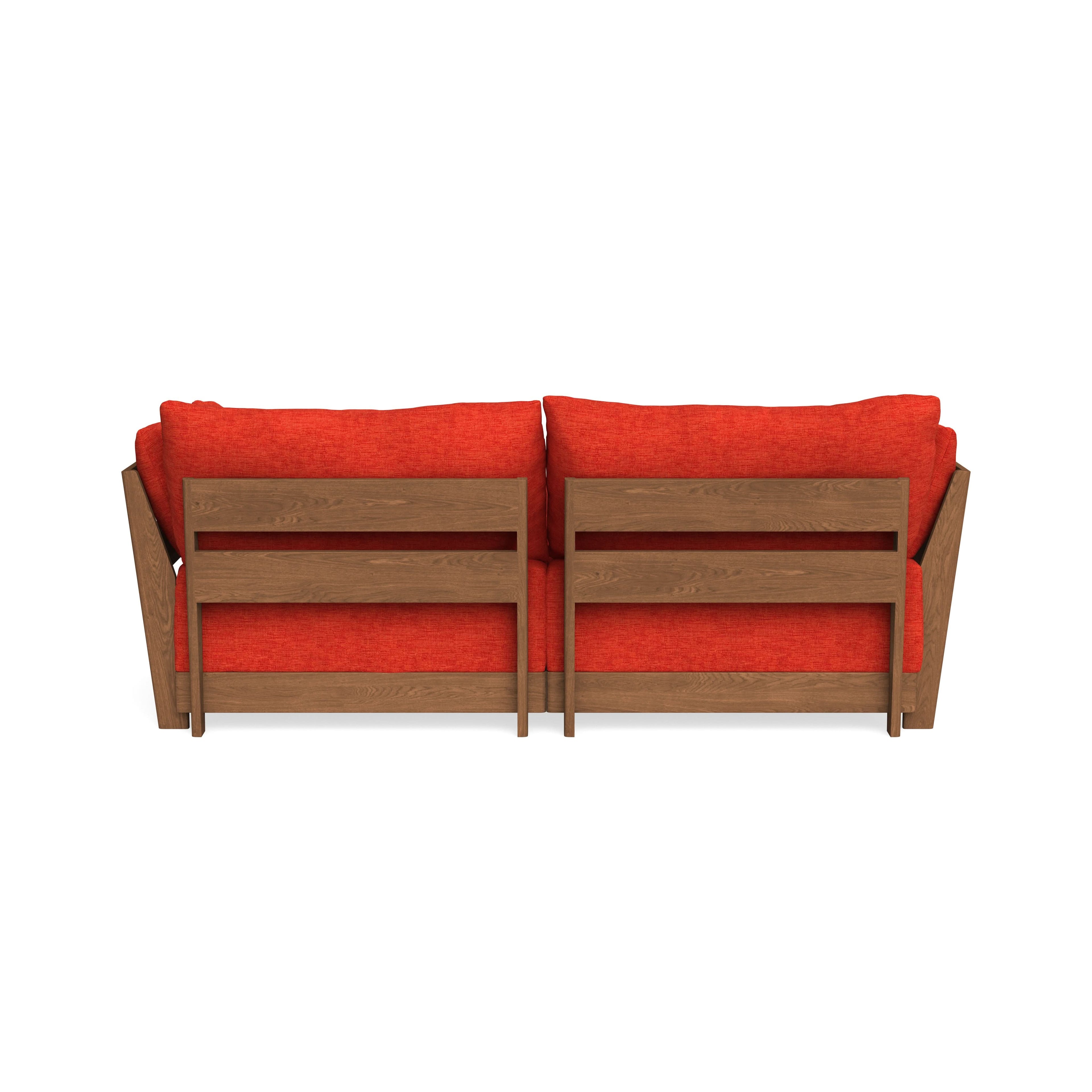 Modular Bondi Espresso 2-Seater Sectional in Poppy Orange | Memory Foam Blend