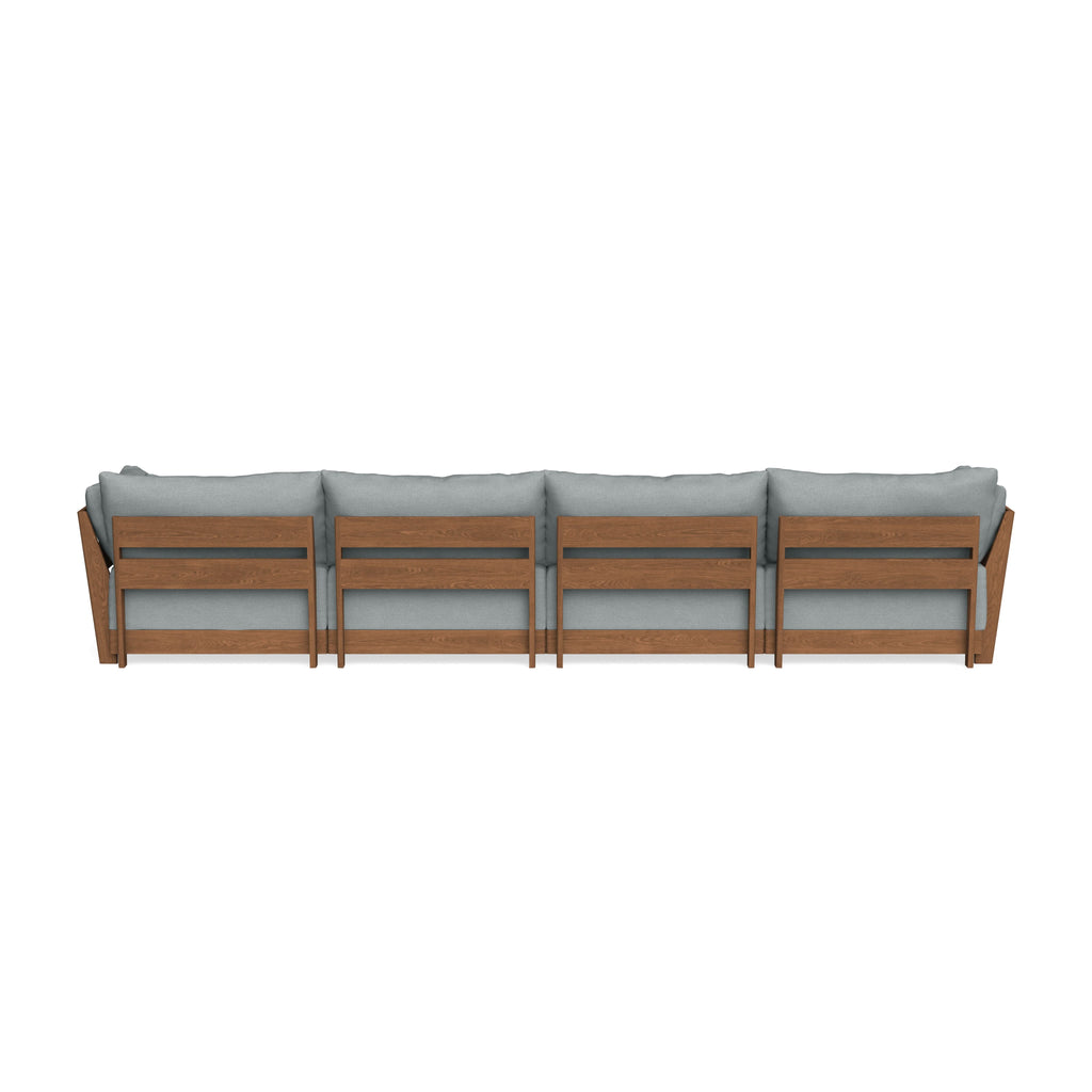 Modular Bondi Espresso 4-Seater Sectional in Light Steel | Memory Foam Blend