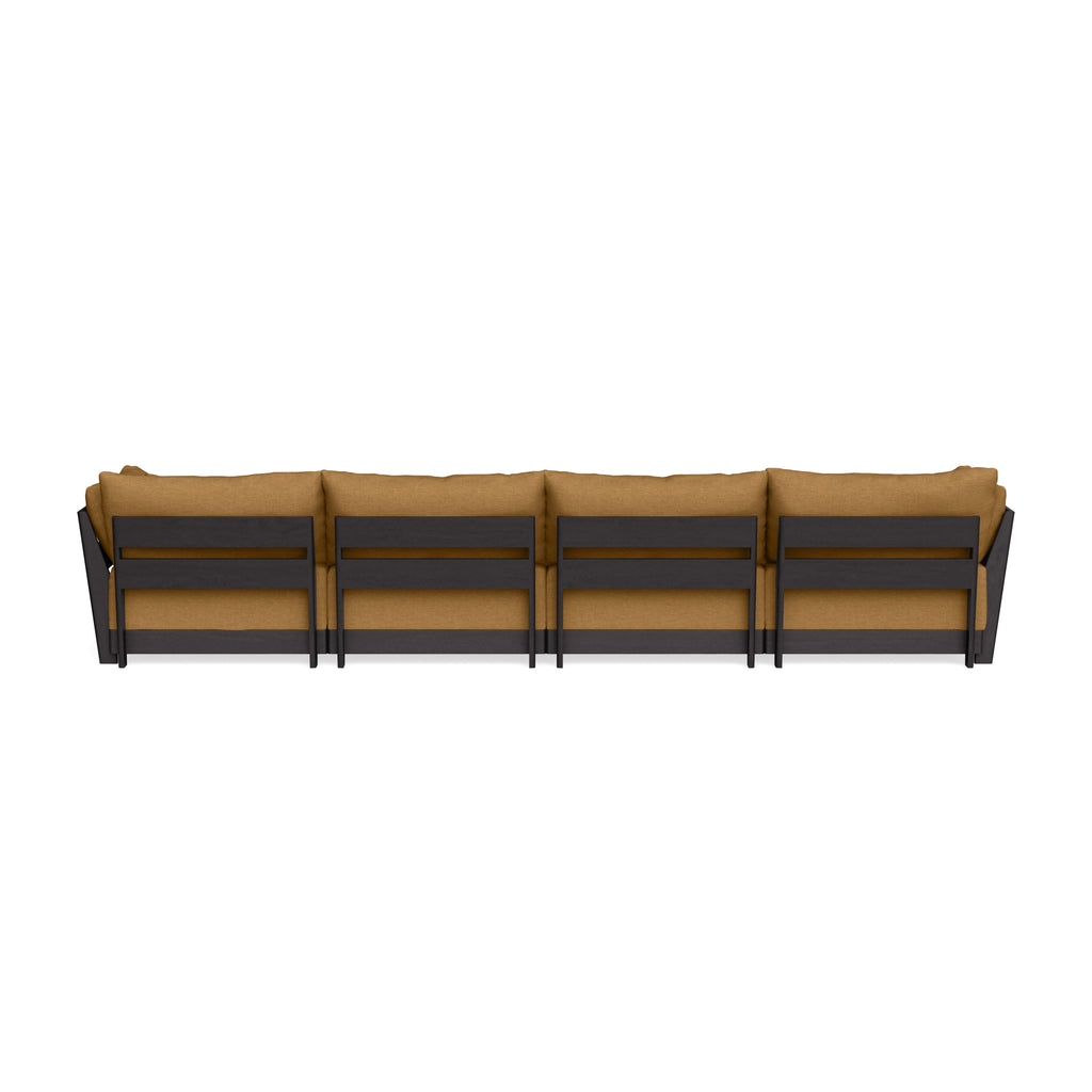 Modular Bondi Black 4-Seater U-Sectional in Dijon | Classic Blend