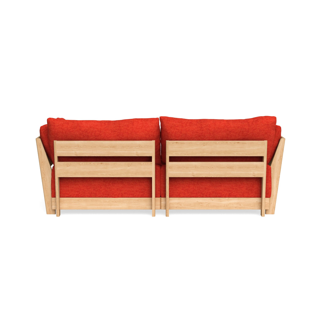 Modular Bondi Latte 2-Seater Sofa in Poppy Orange | Memory Foam Blend