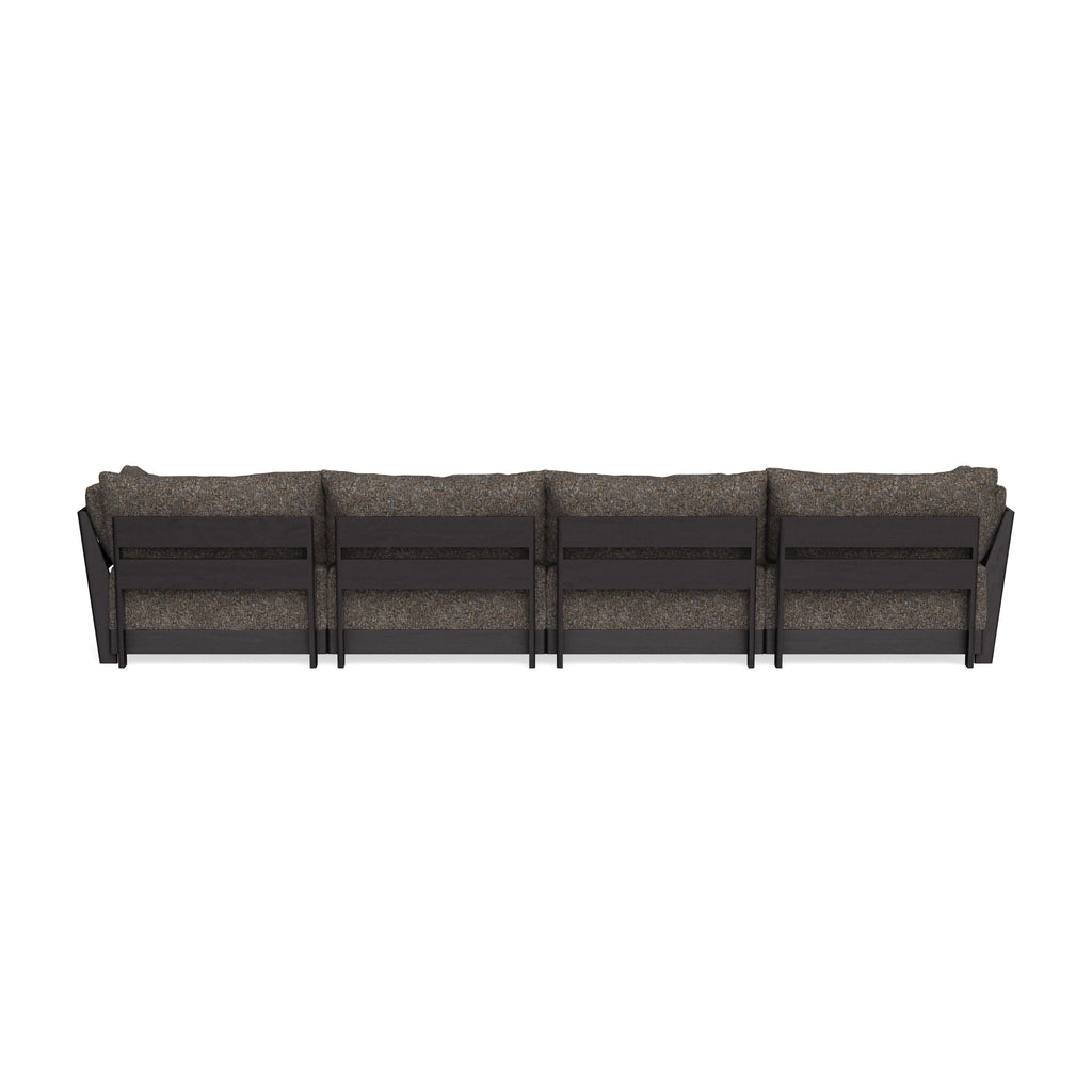 Modular Bondi Black 4-Seater U-Sectional in Eclipse | Memory Foam Blend