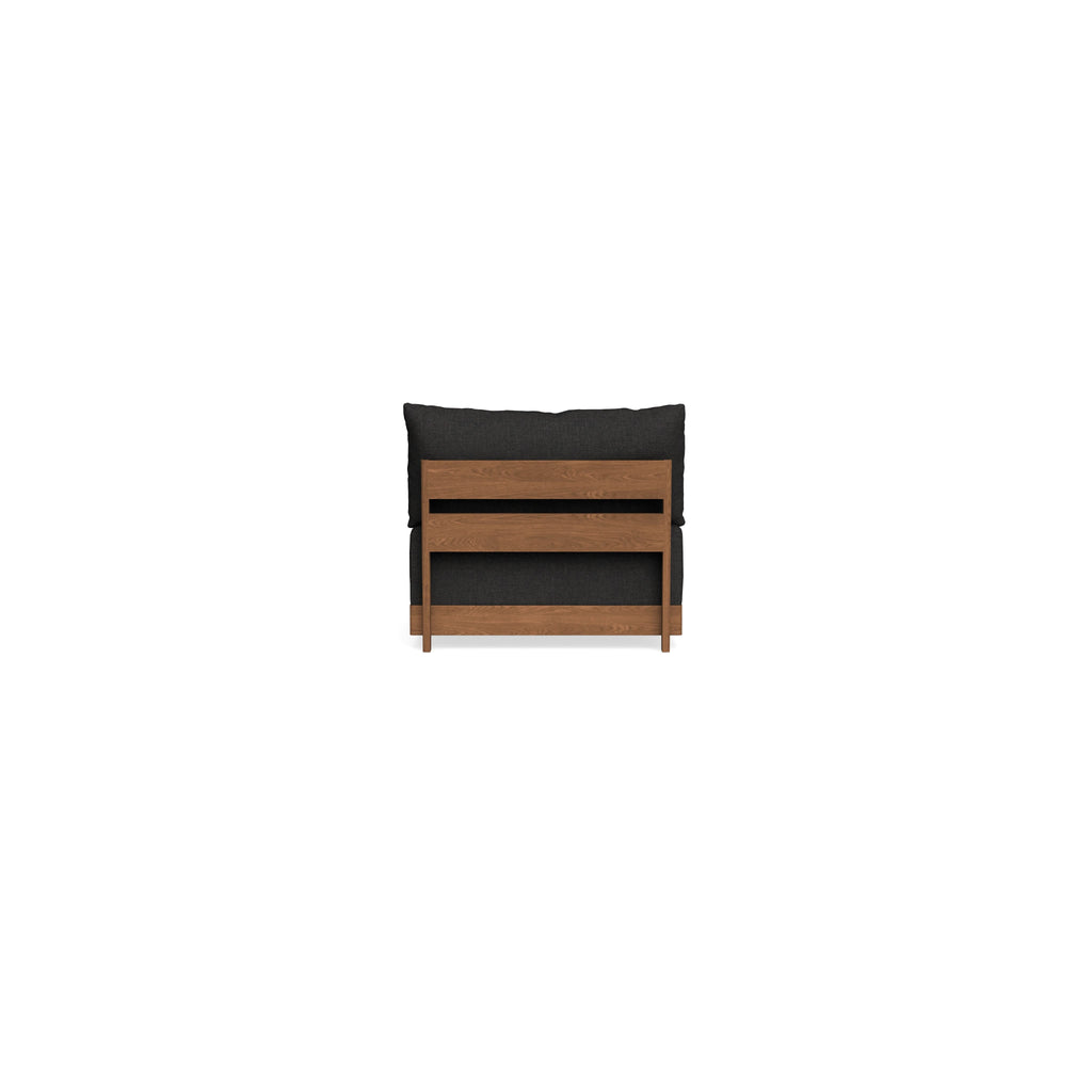 Modular Bondi Espresso Armless Chair in Peppercorn | Memory Foam Blend