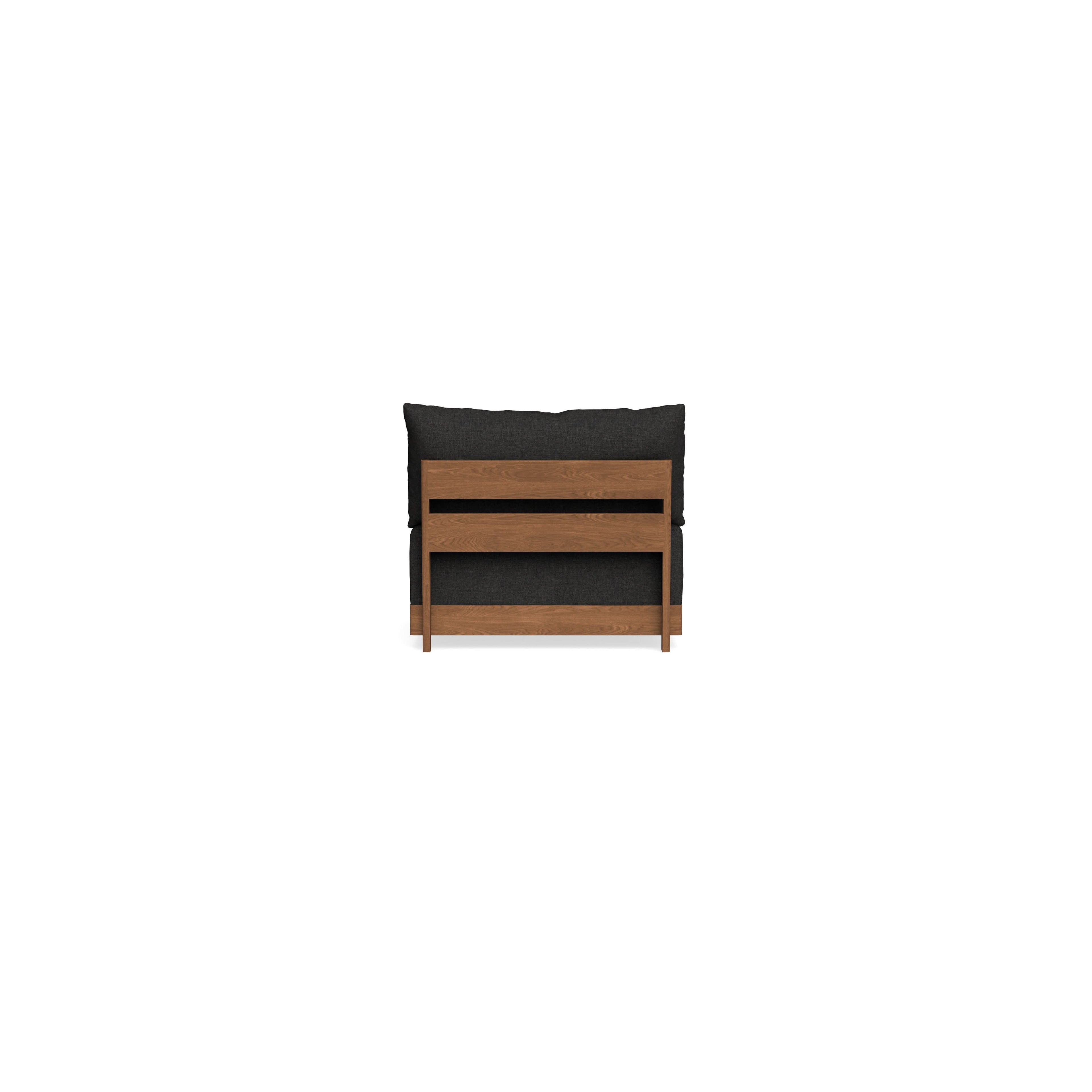 Modular Bondi Espresso Armless Chair in Peppercorn | Memory Foam Blend