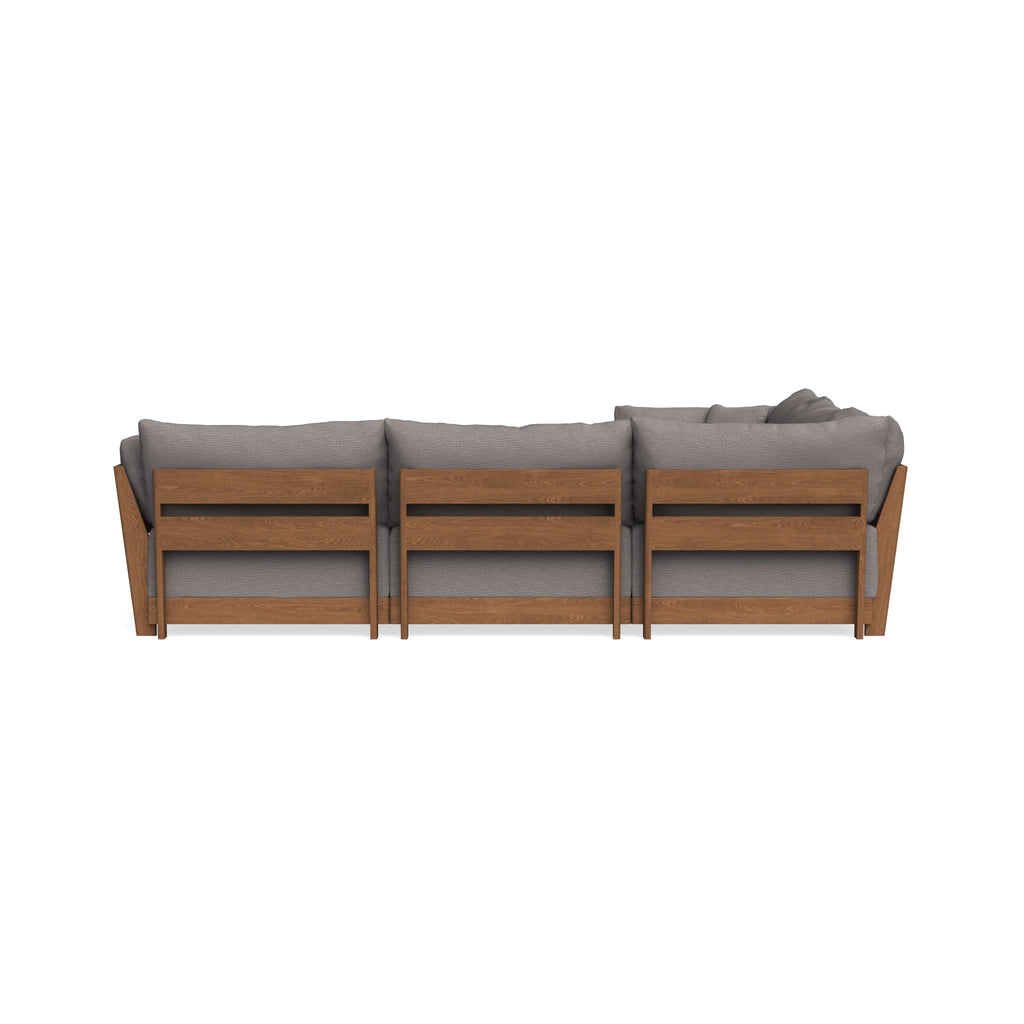 Modular Bondi Espresso 5-Seater Corner Sectional + Ottoman in Cement | Memory Foam Blend