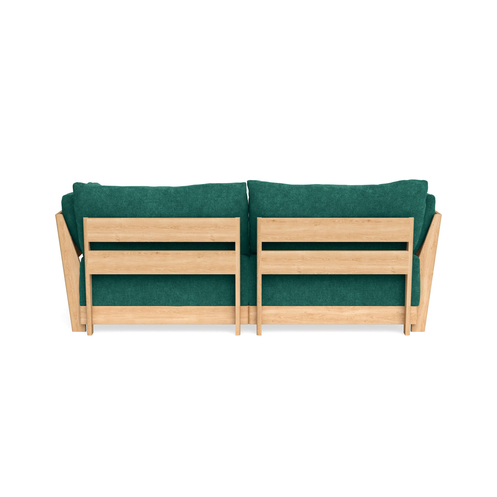 Modular Bondi Latte 2-Seater Sectional in Jade Green | Memory Foam Blend