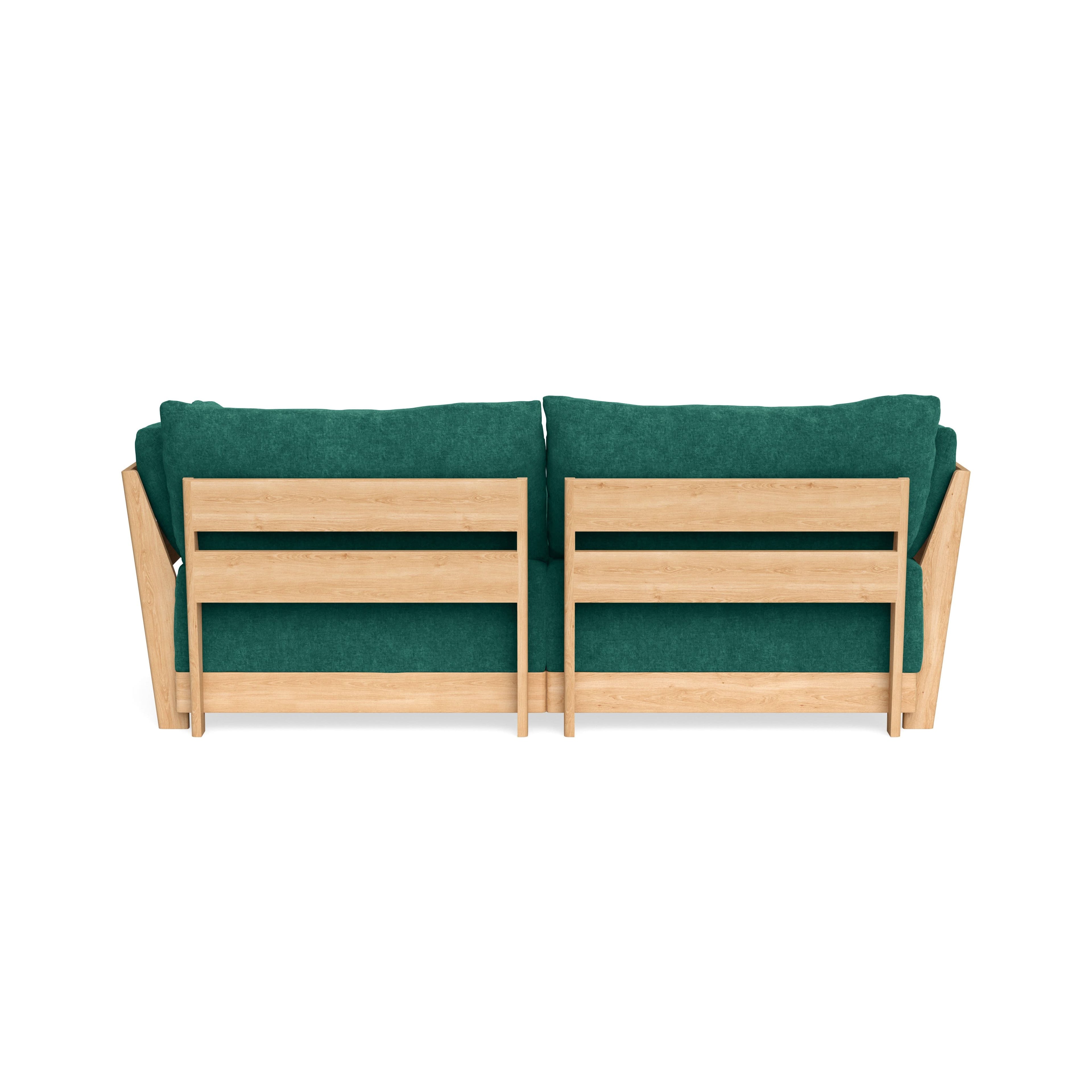 Modular Bondi Latte 2-Seater Sectional in Jade Green | Memory Foam Blend
