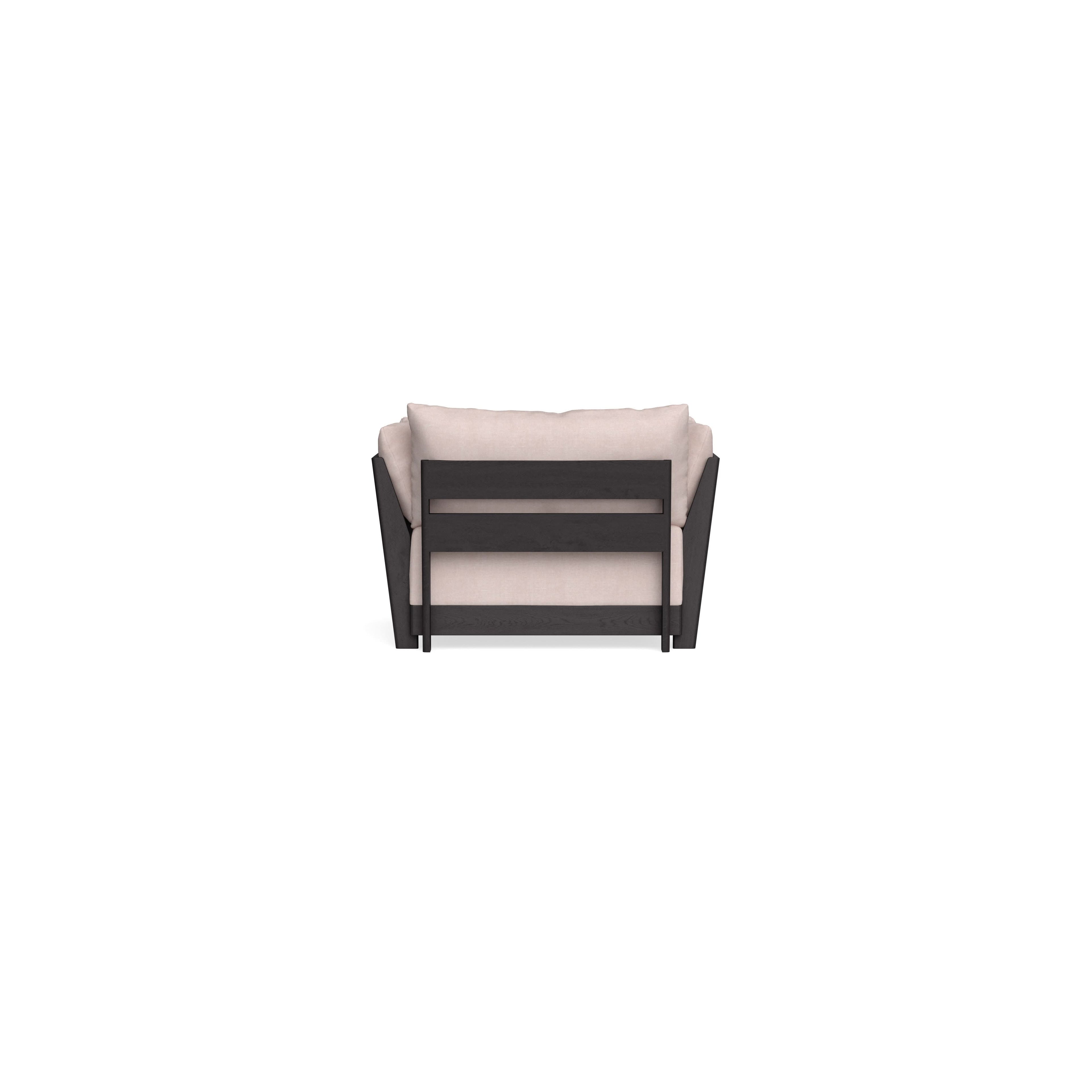 Modular Bondi Black Armchair + Ottoman in Blush | Classic Blend