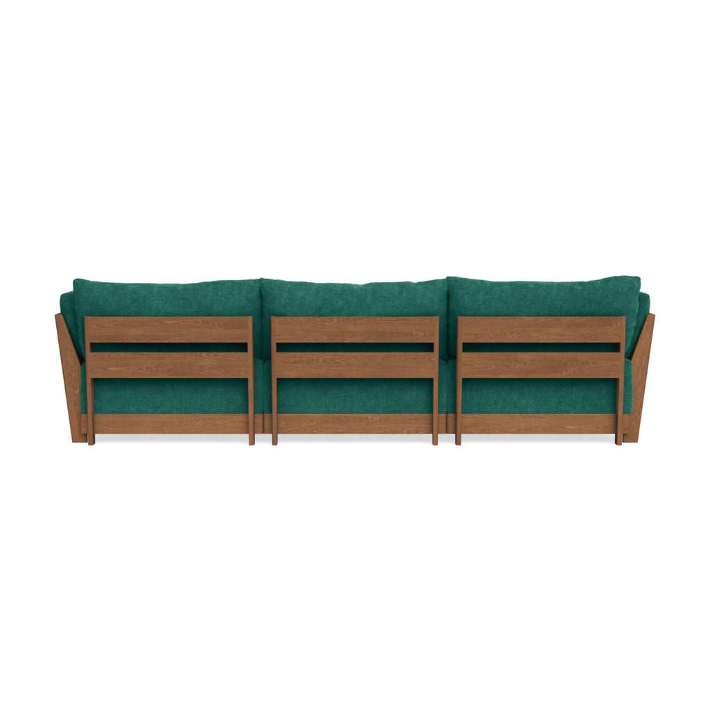 Modular Bondi Espresso 3-Seater Daybed Sofa Sectional in Jade Green | Classic Blend