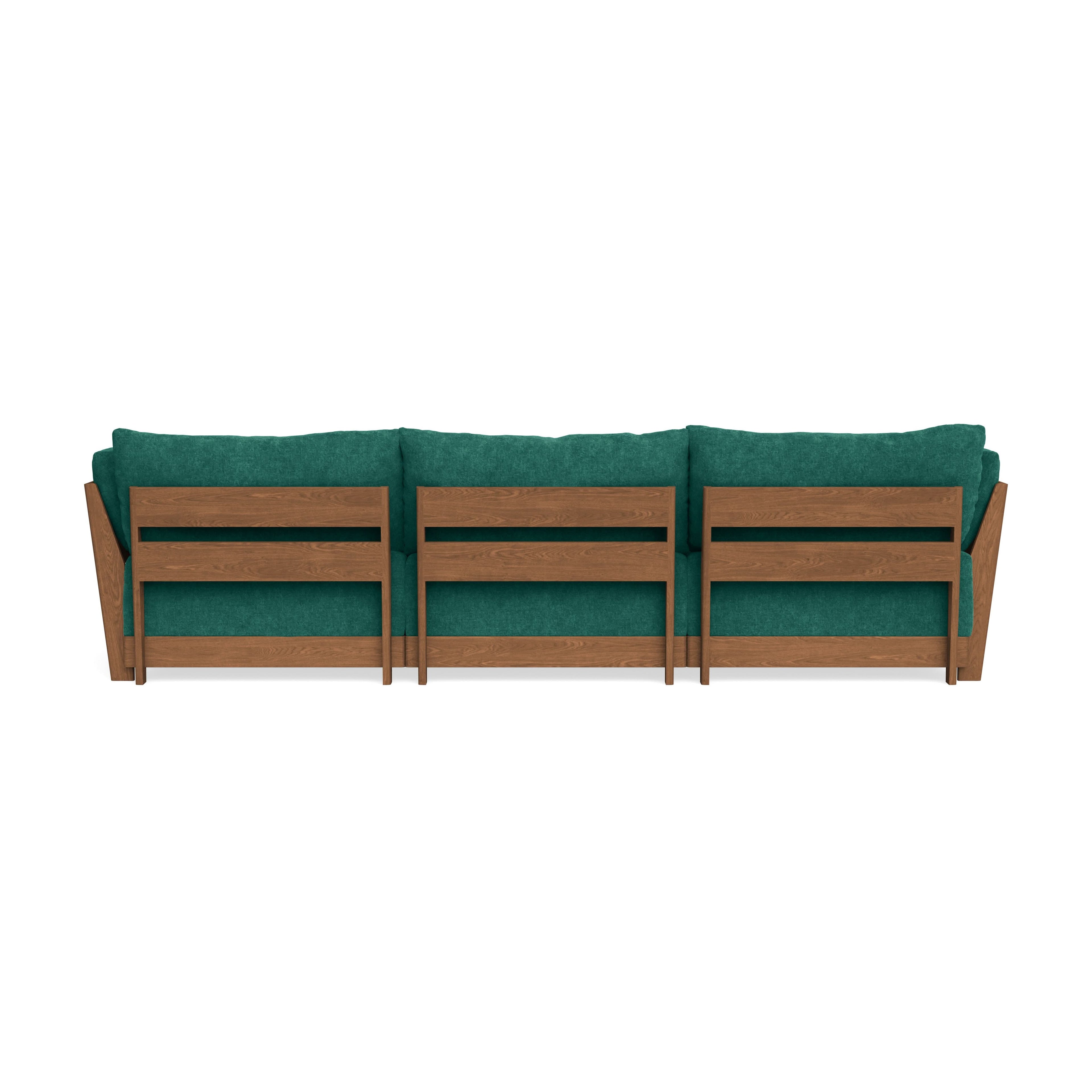 Modular Bondi Espresso 3-Seater Daybed Sofa Sectional in Jade Green | Classic Blend