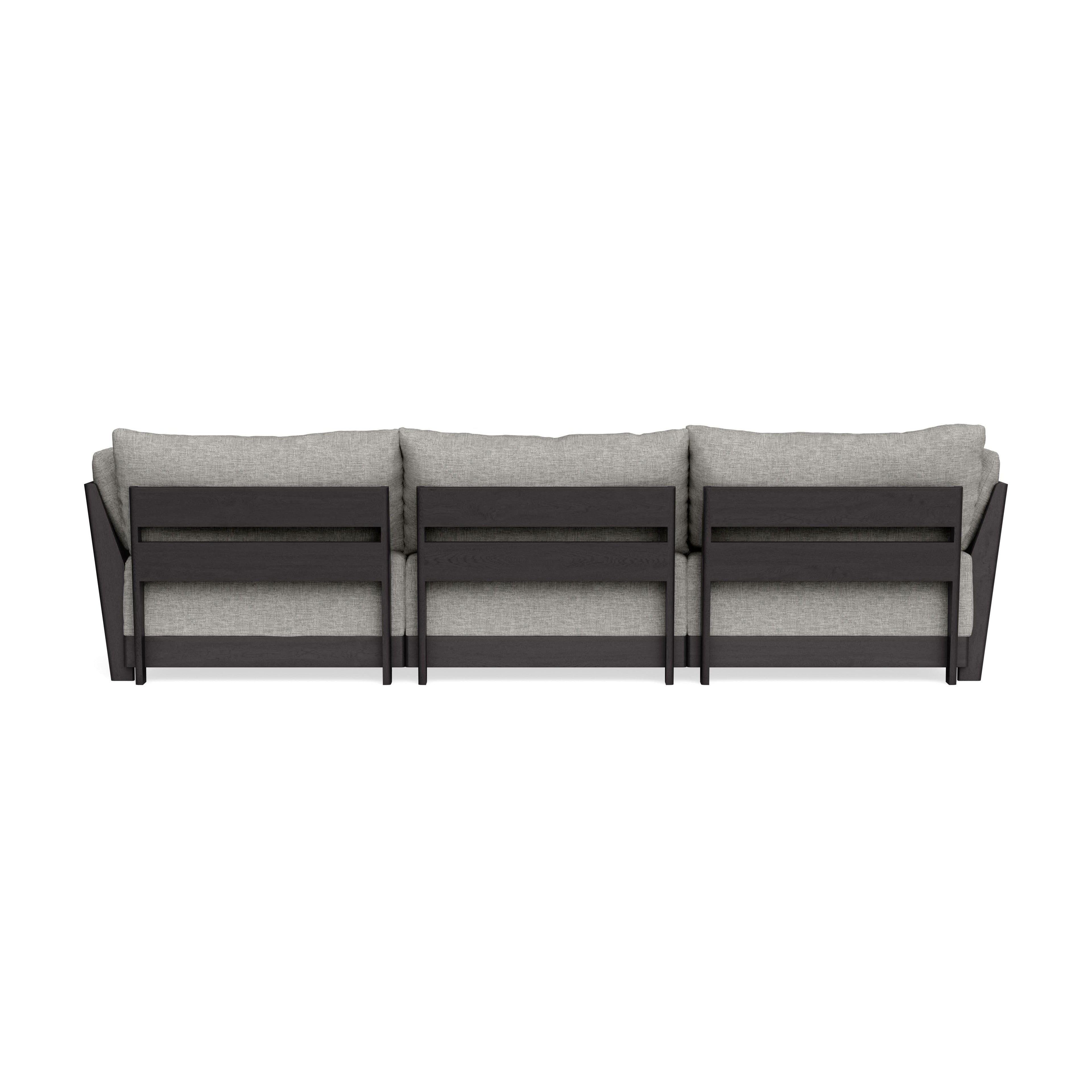 Modular Bondi Black 3-Seater Sectional in Fog | Classic Blend