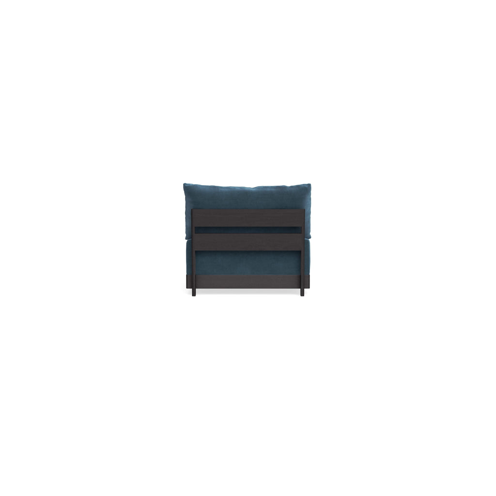 Modular Bondi Black Armless Chair in Oxford Blue | Classic Blend