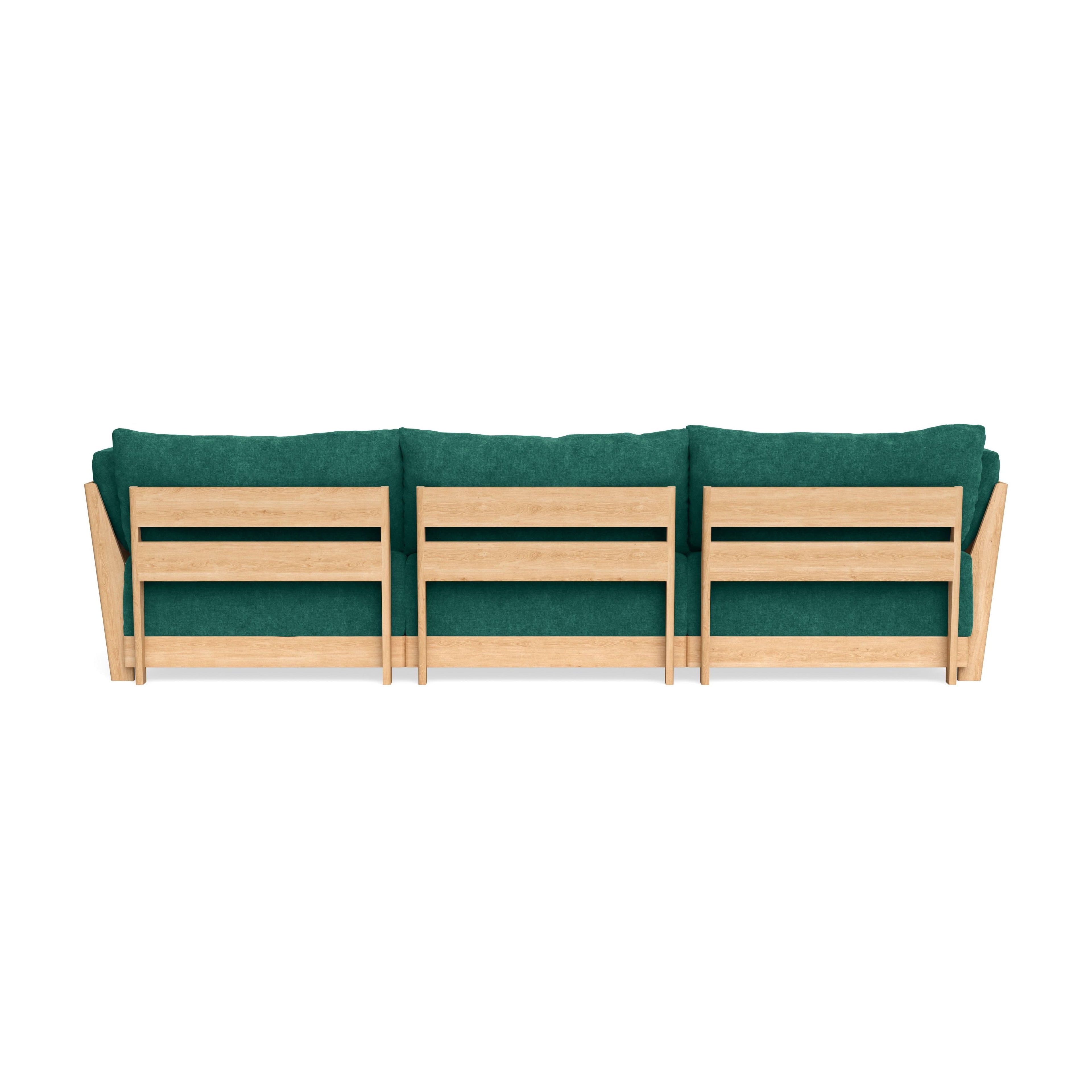 Modular Bondi Latte 3-Seater Daybed Sofa Sectional in Jade Green | Classic Blend